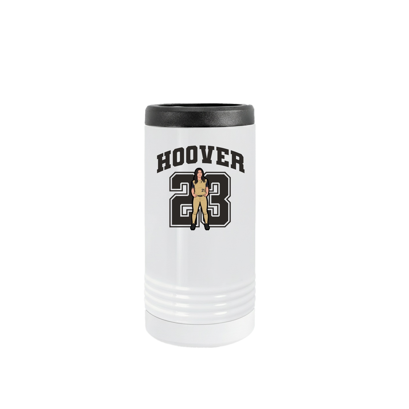 Slim Beverage Holder — Number in White