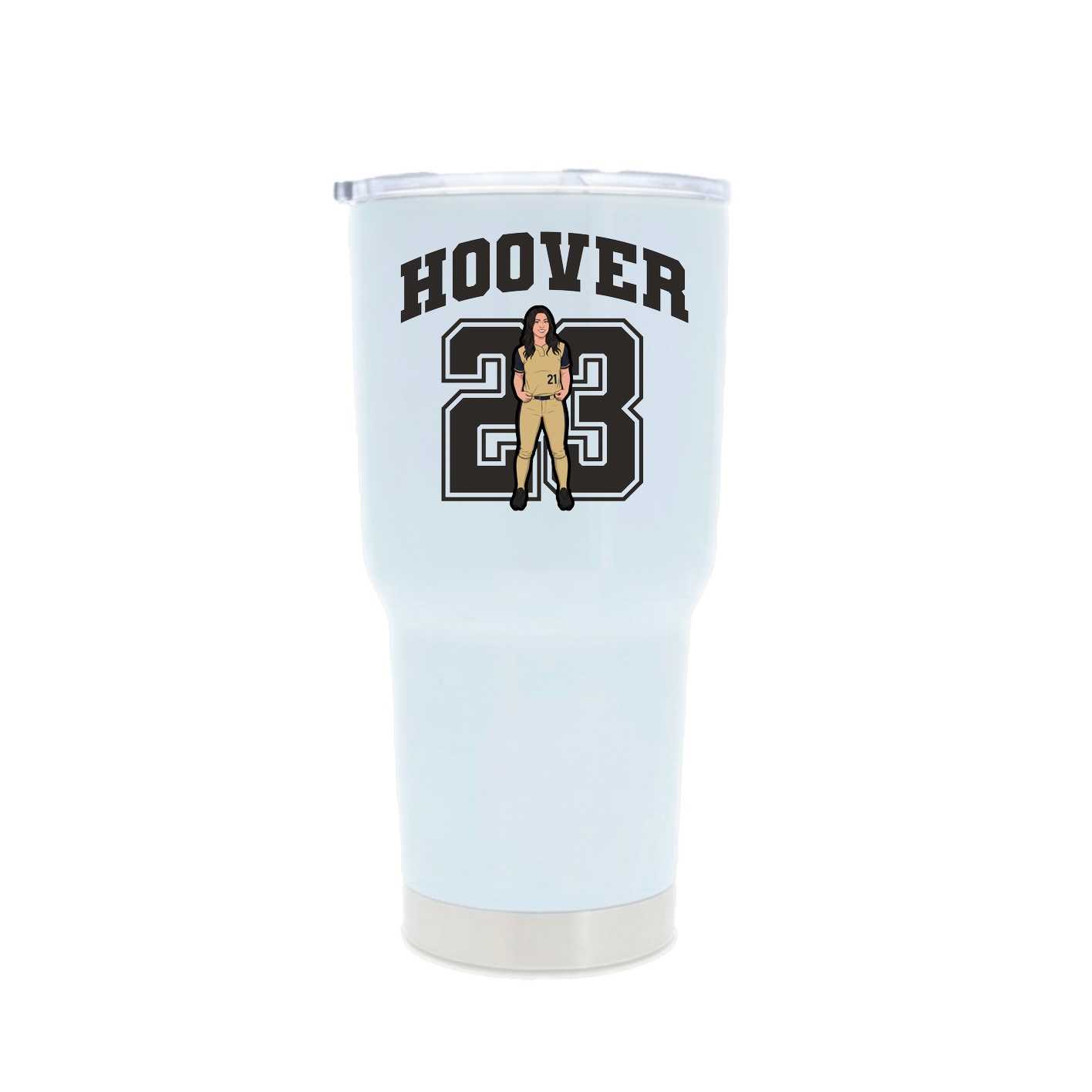 30oz Stainless Steel Tumbler — Number in White