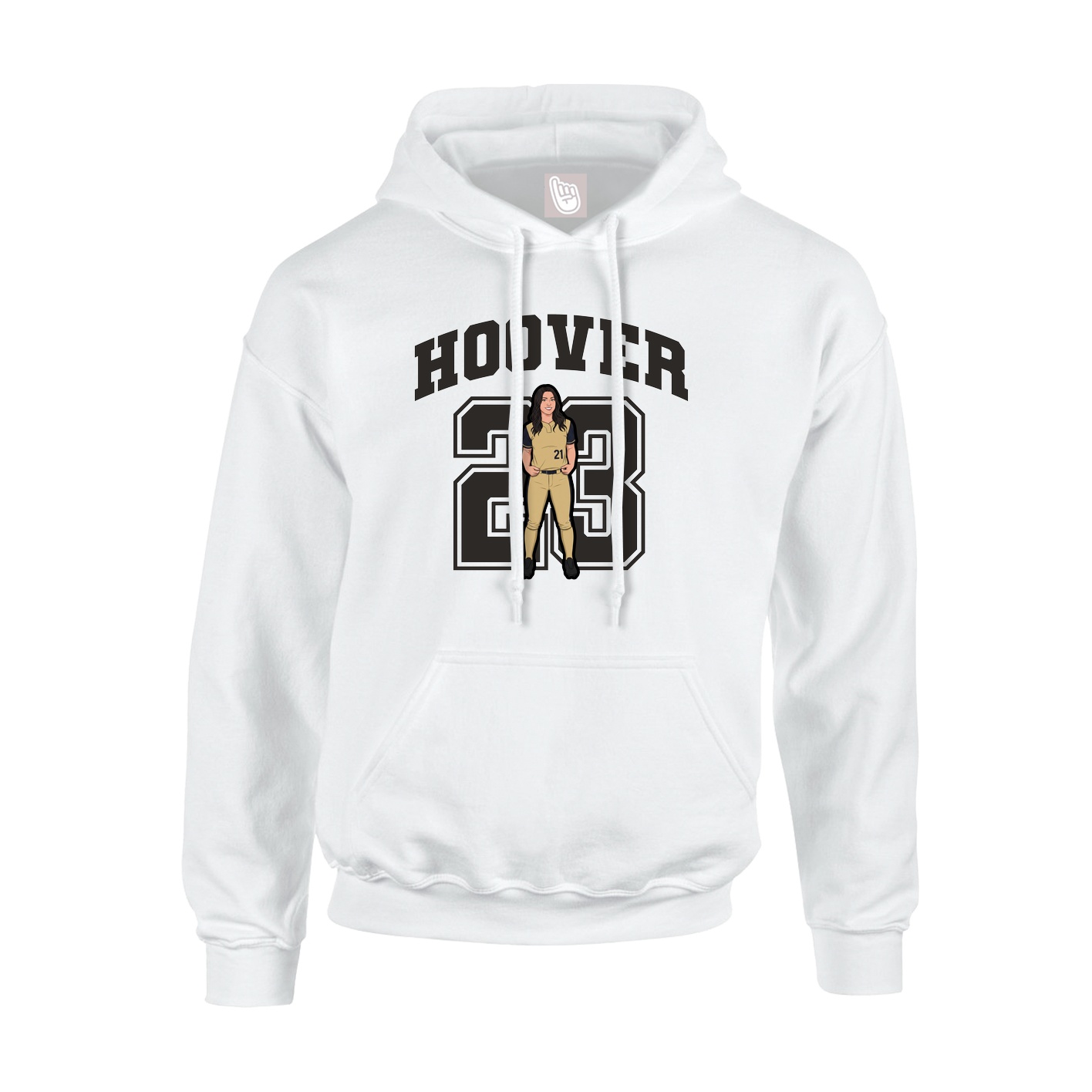 Hoodie — Number in White