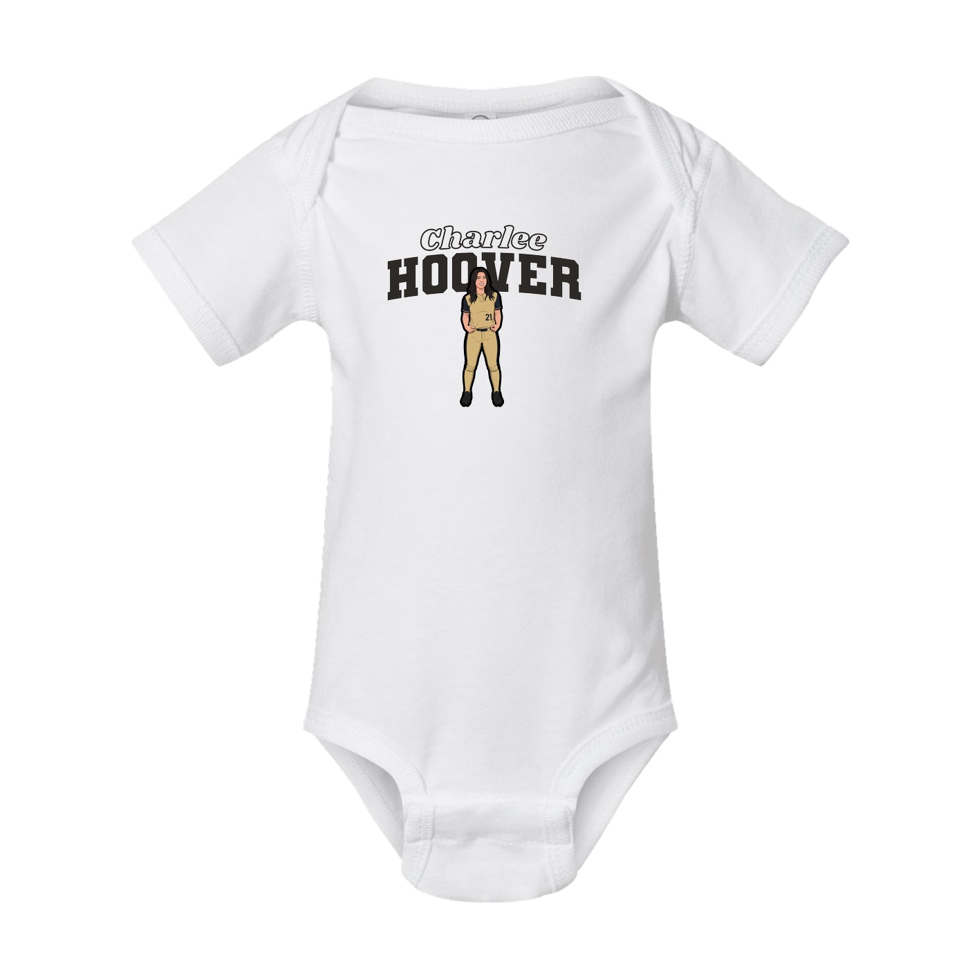 Baby Onesie — Name Arch in White