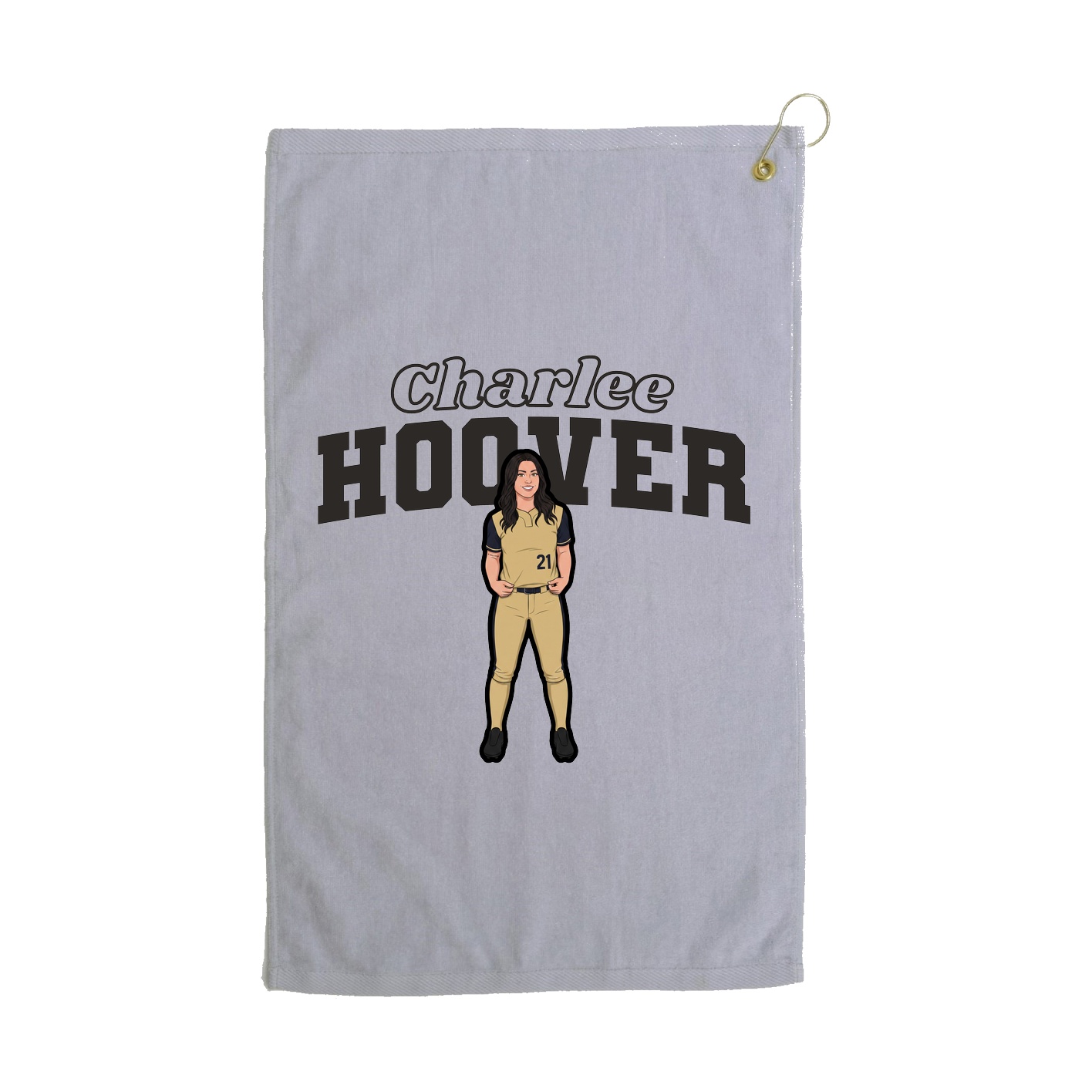 Golf Towel — Name Arch in Grey