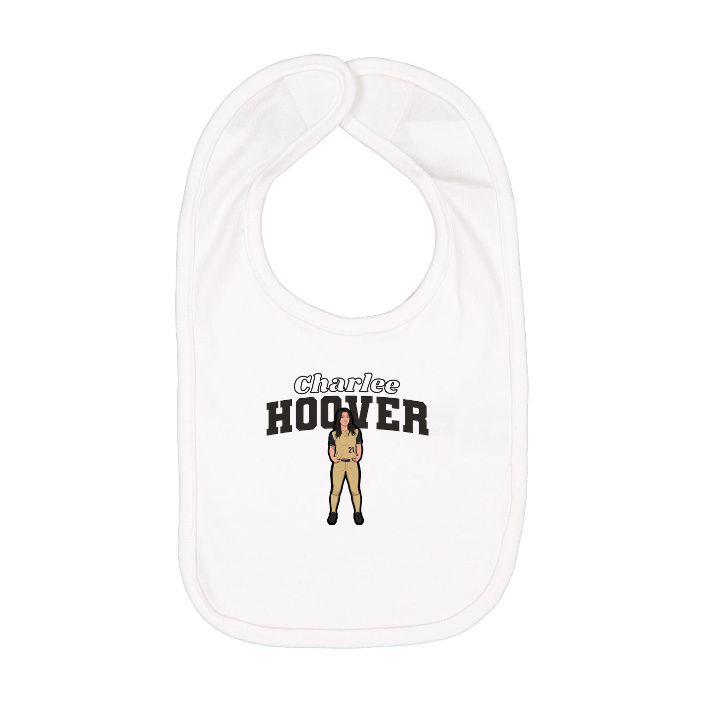 Infant Bib — Name Arch in White