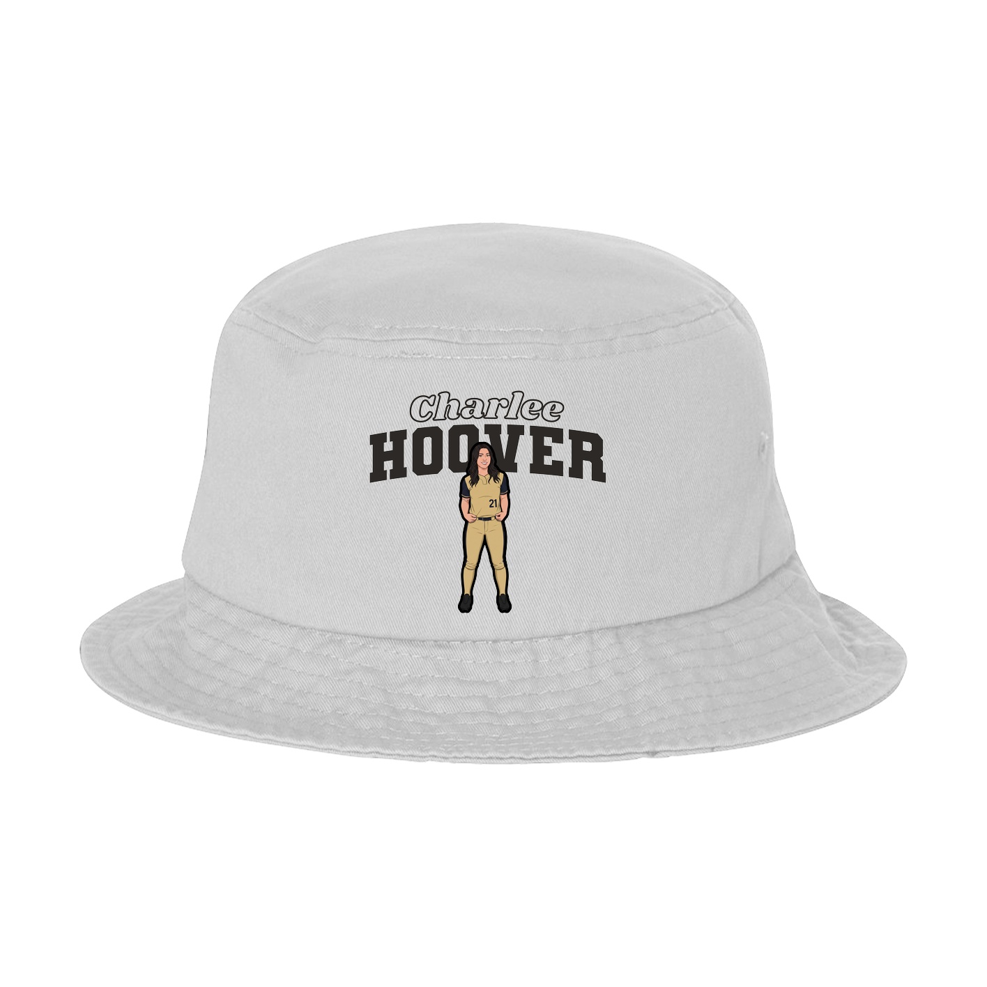 Bucket Cap — Name Arch in White