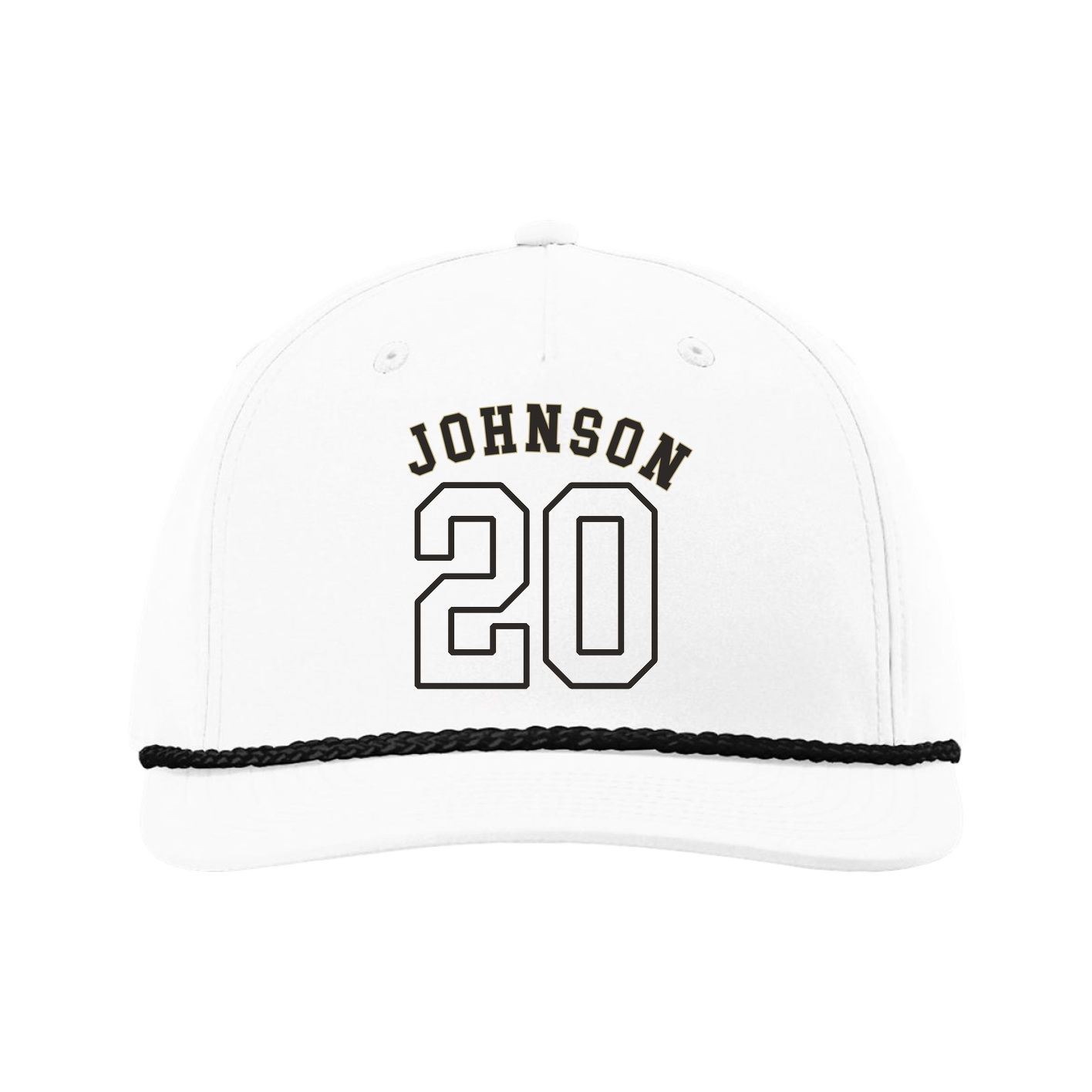Five-Panel Classic Rope Cap — Shirsey Arch in White