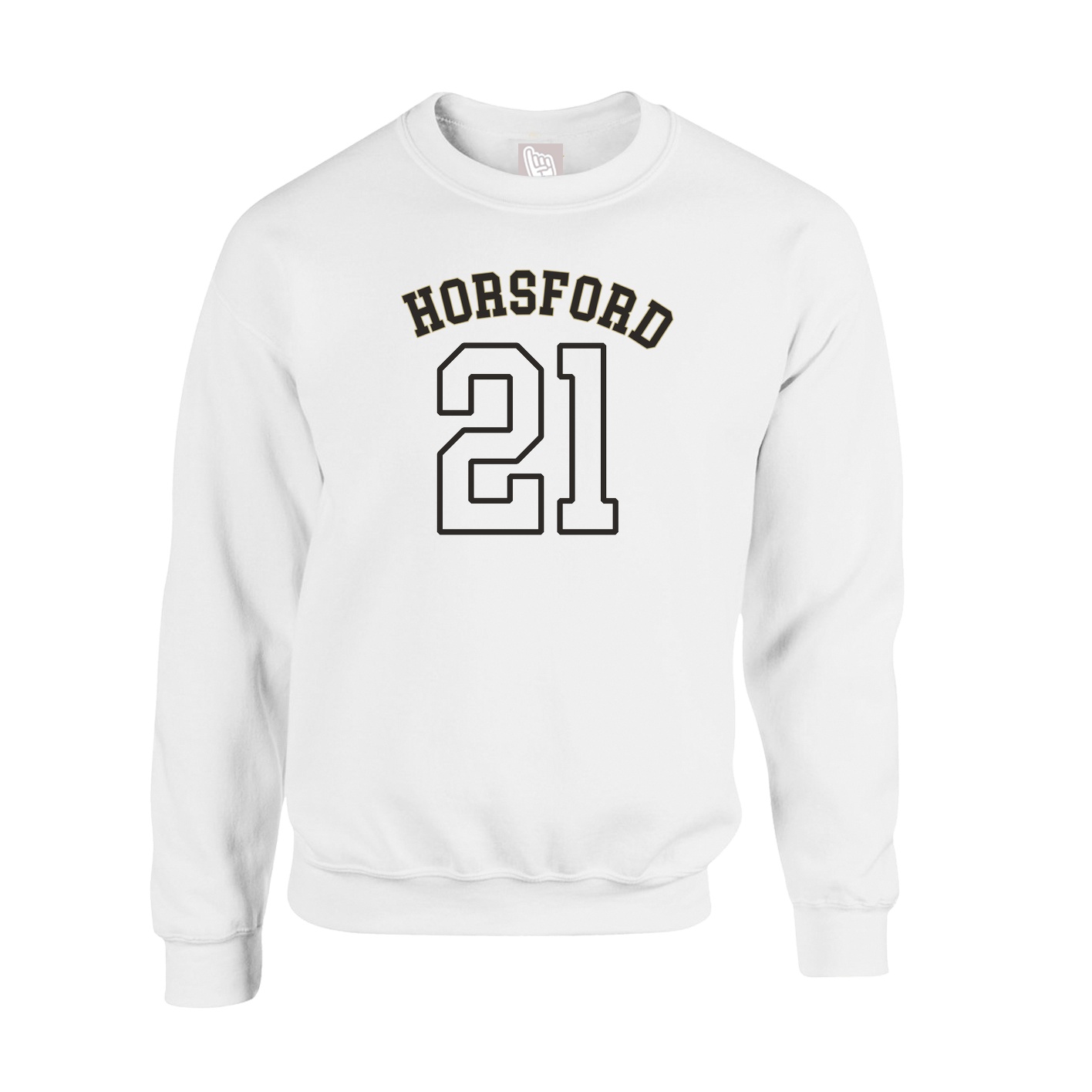 Fleece Crew — Shirsey Arch in White