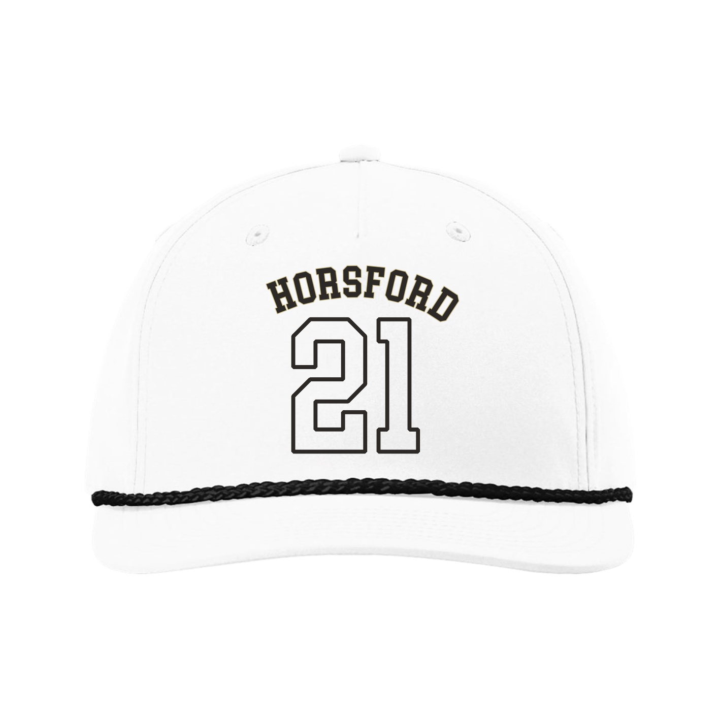 Five-Panel Classic Rope Cap — Shirsey Arch in White