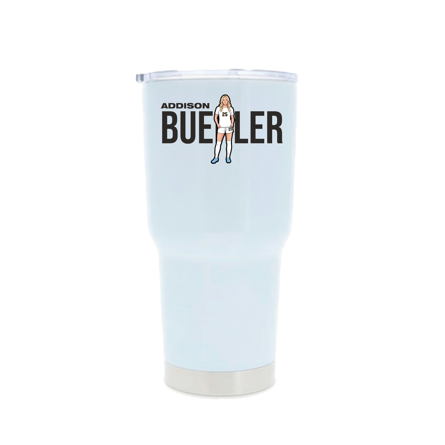 30oz Stainless Steel Tumbler — Player Name in White