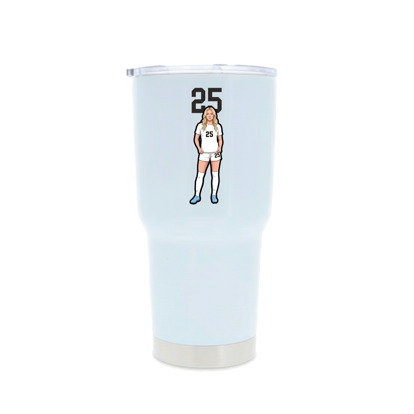 30oz Stainless Steel Tumbler — Number Top in White