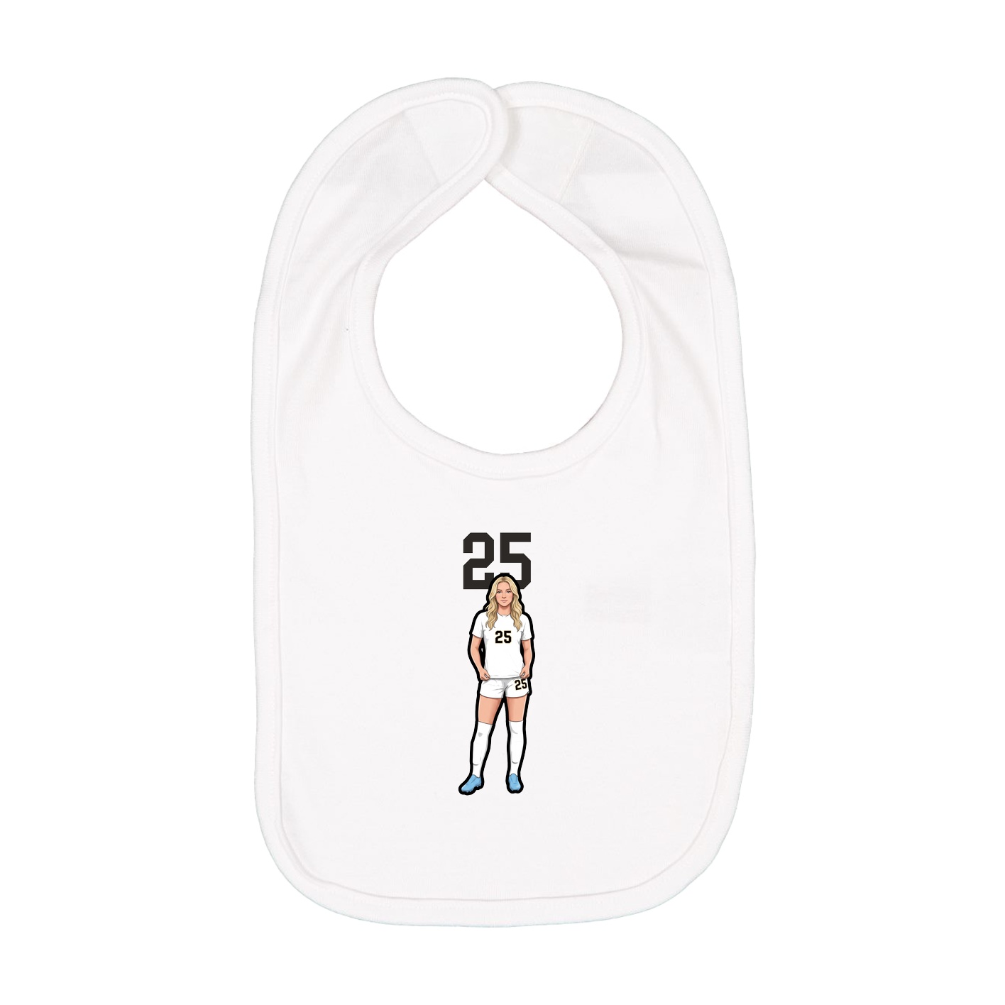Infant Bib — Number Top in White