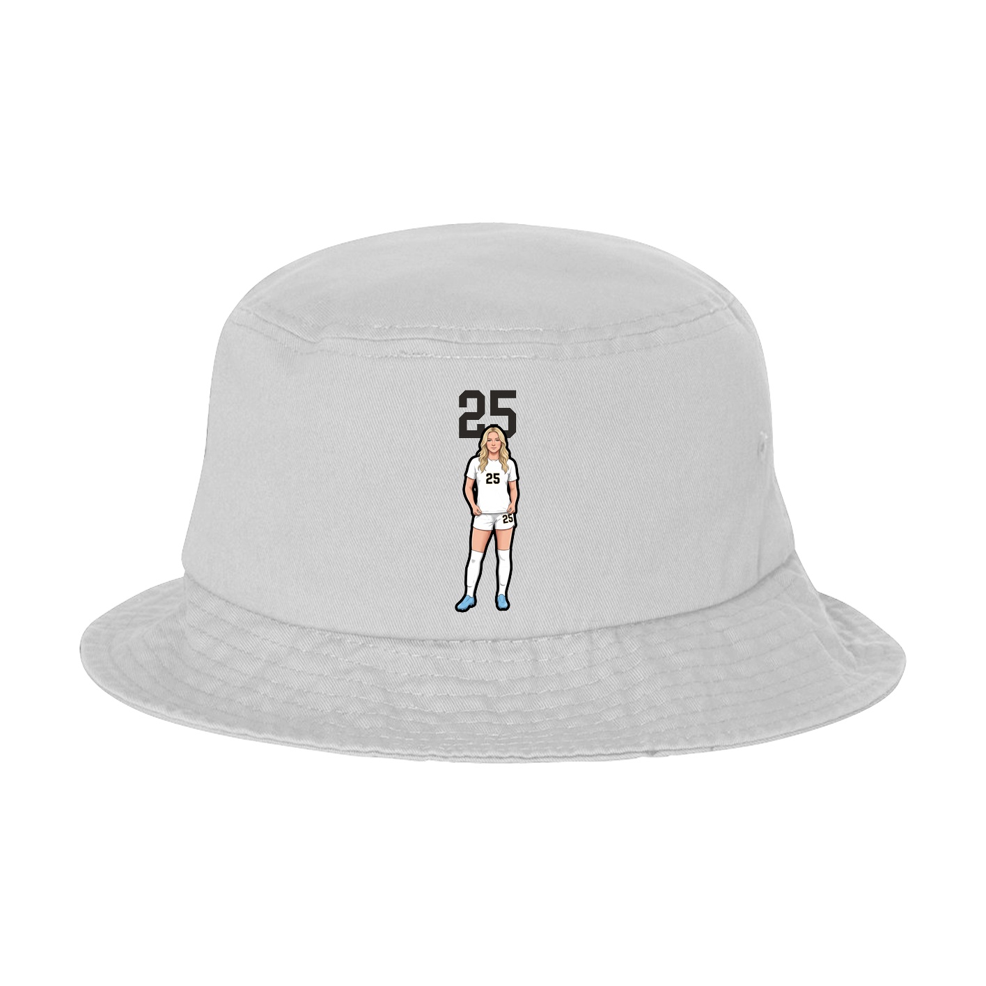 Bucket Cap — Number Top in White