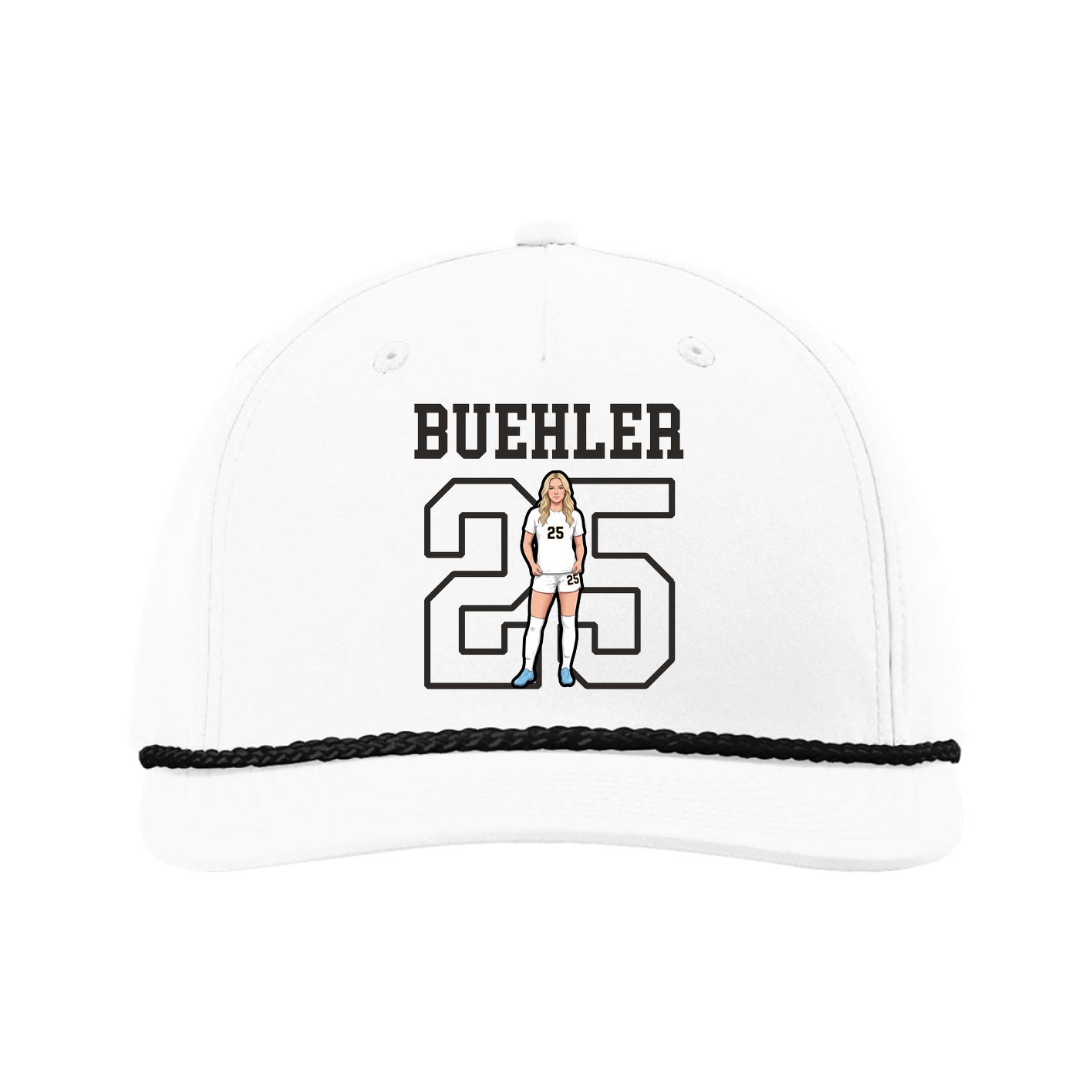 Five-Panel Classic Rope Cap — Shirsey in White