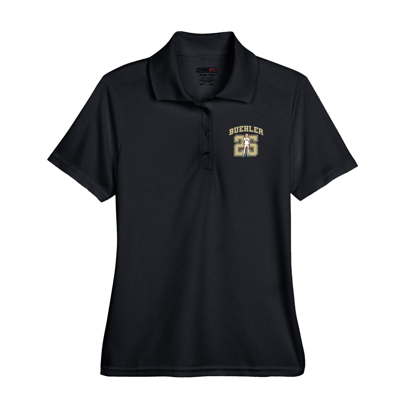 Performance Polo — Number in Black