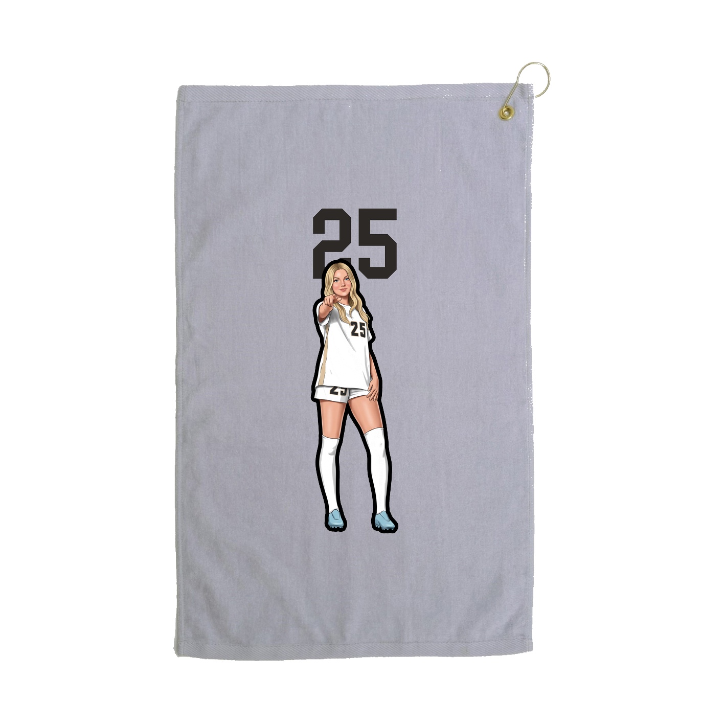 Golf Towel — Number Top in Grey