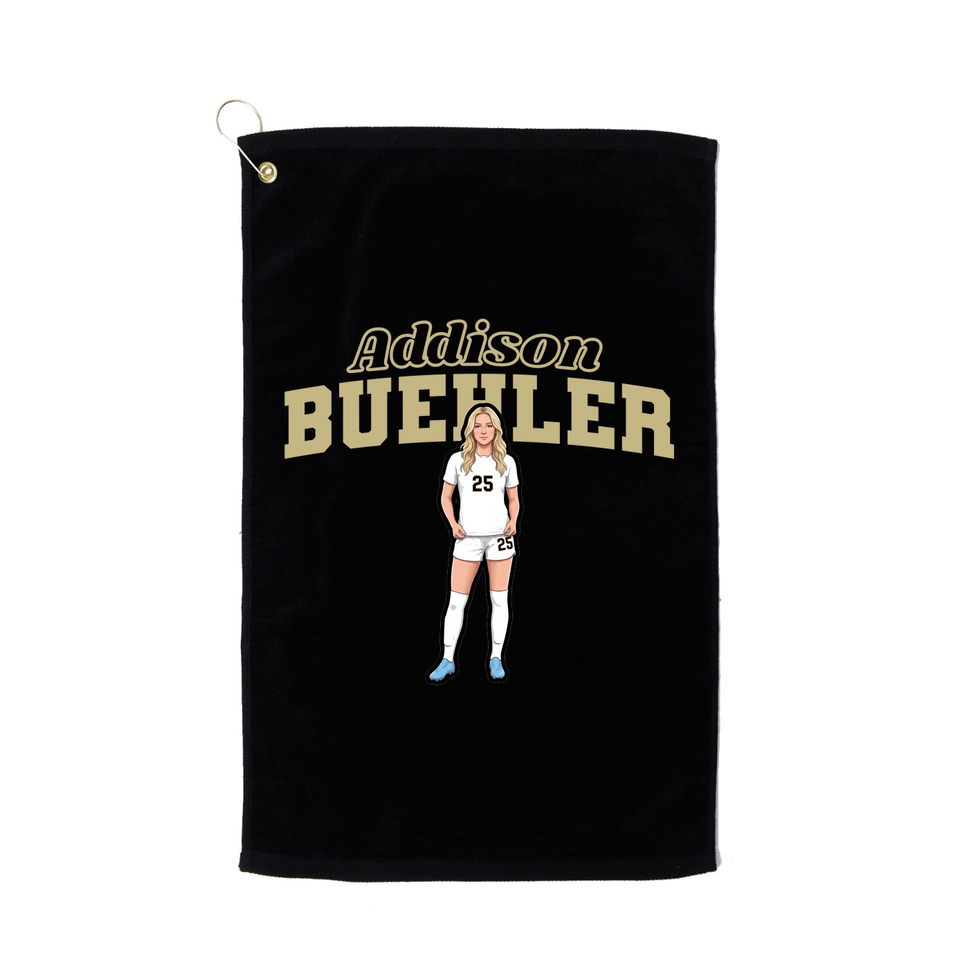 Golf Towel — Name Arch in Black