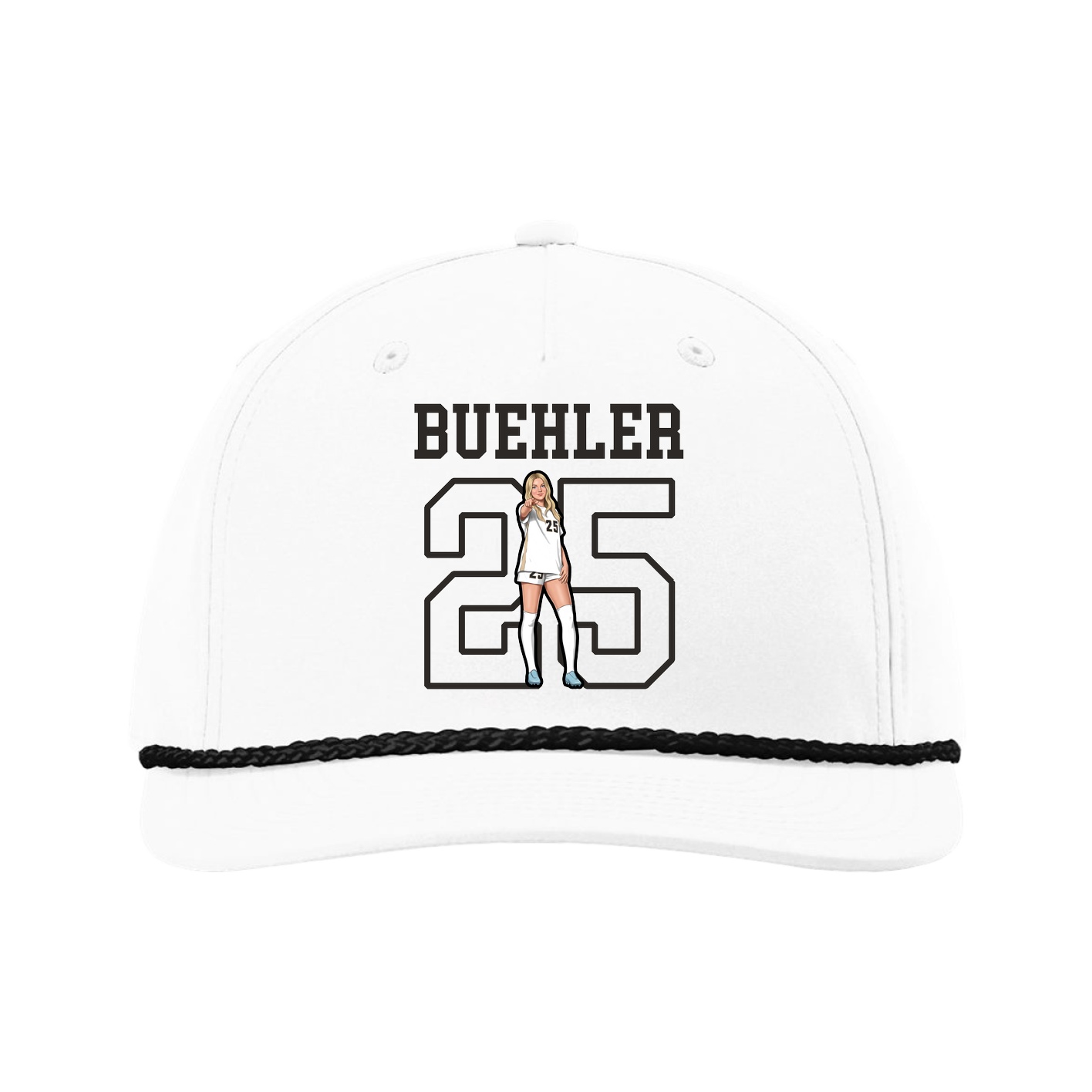 Five-Panel Classic Rope Cap — Shirsey in White
