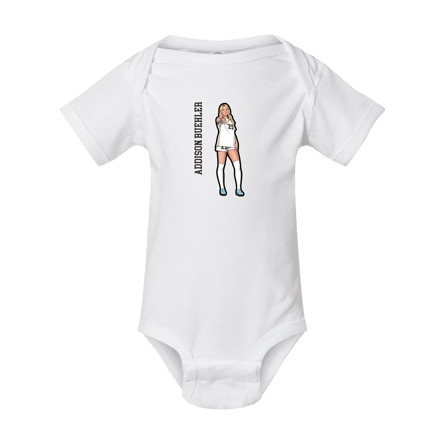 Baby Onesie — Name Vertical in White