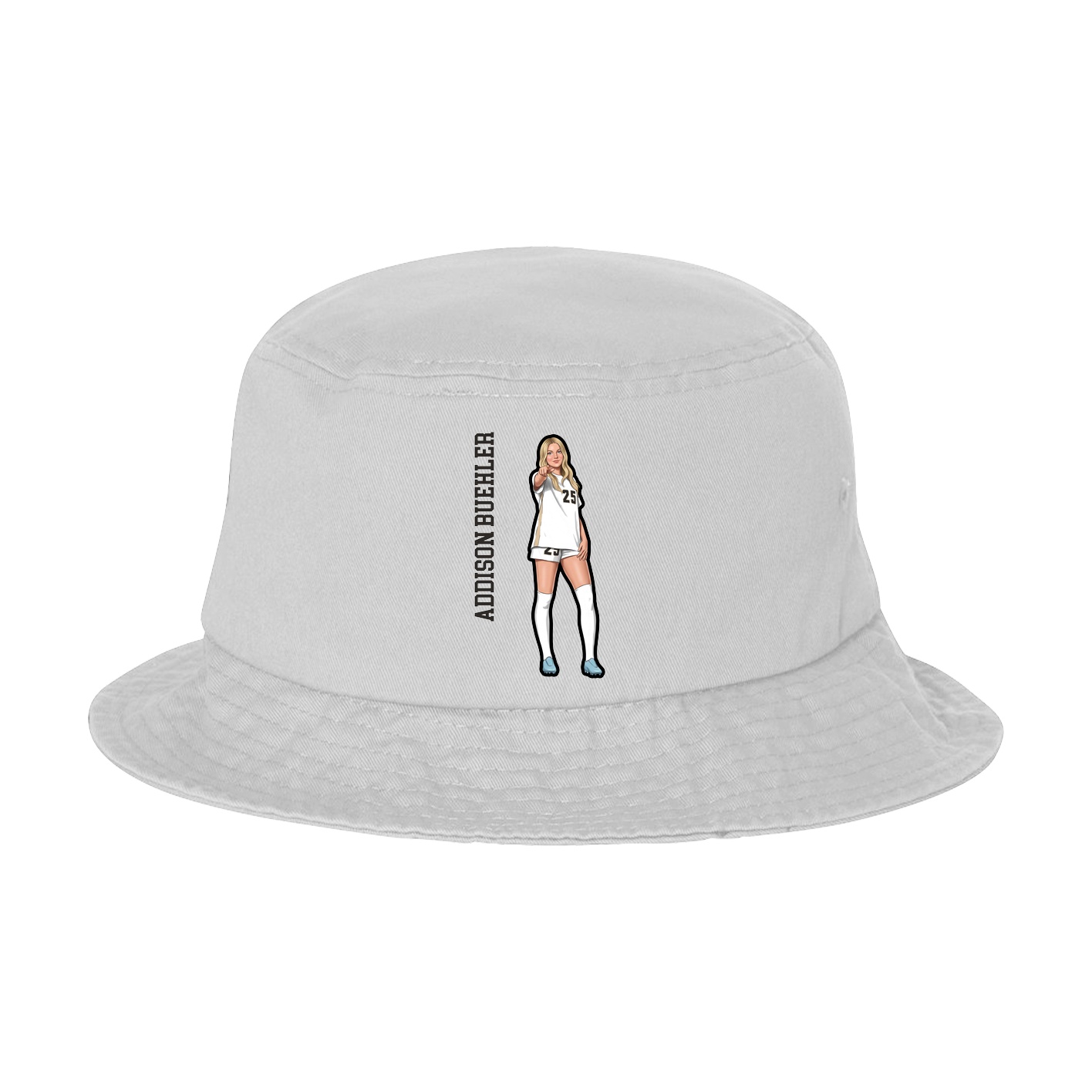Bucket Cap — Name Vertical in White