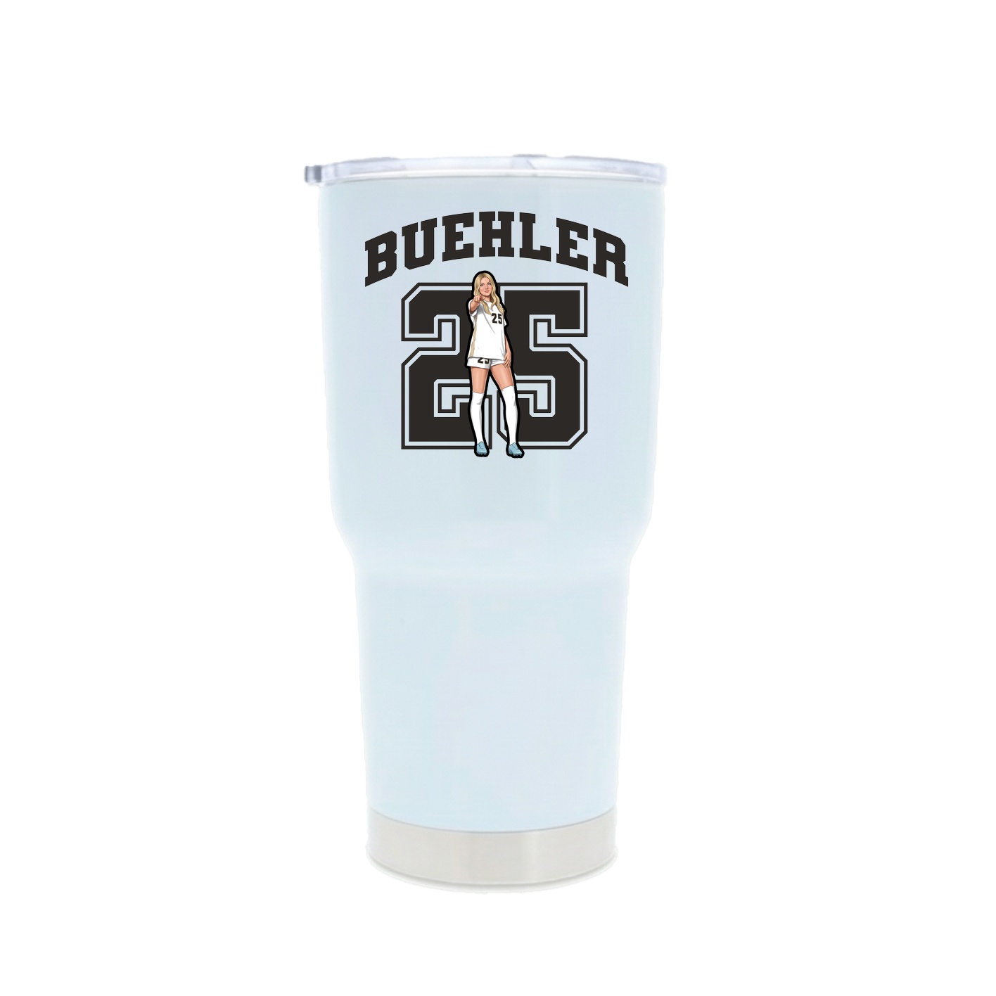 30oz Stainless Steel Tumbler — Number in White