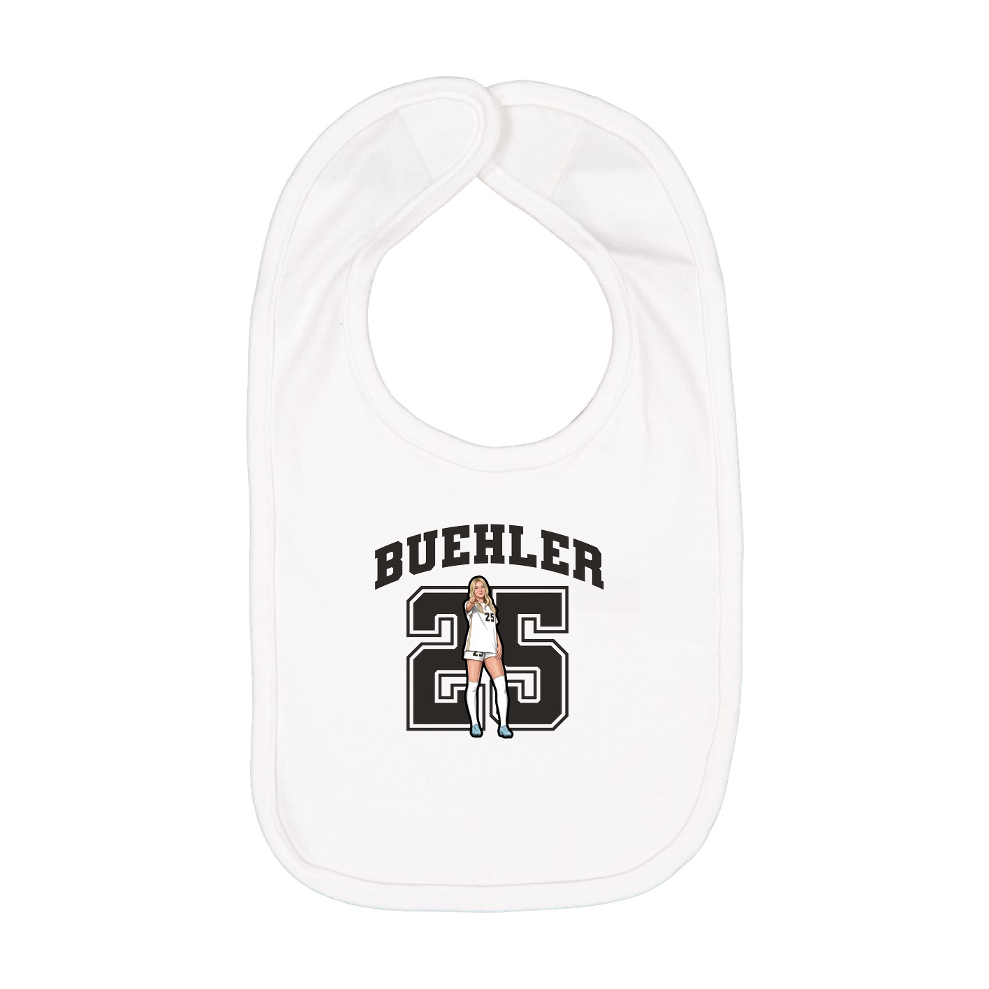 Infant Bib — Number in White