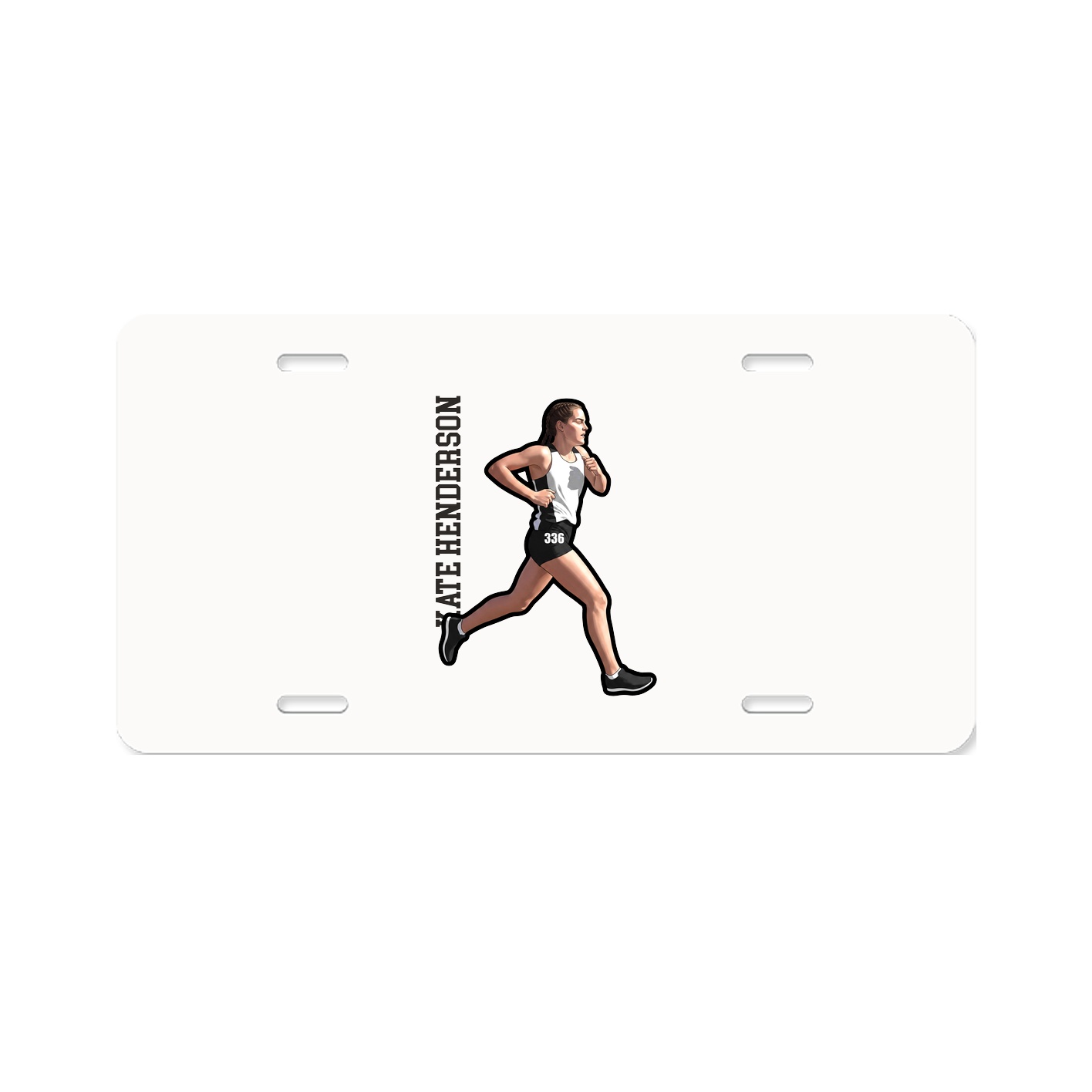 License Plate — Name Vertical in Classic
