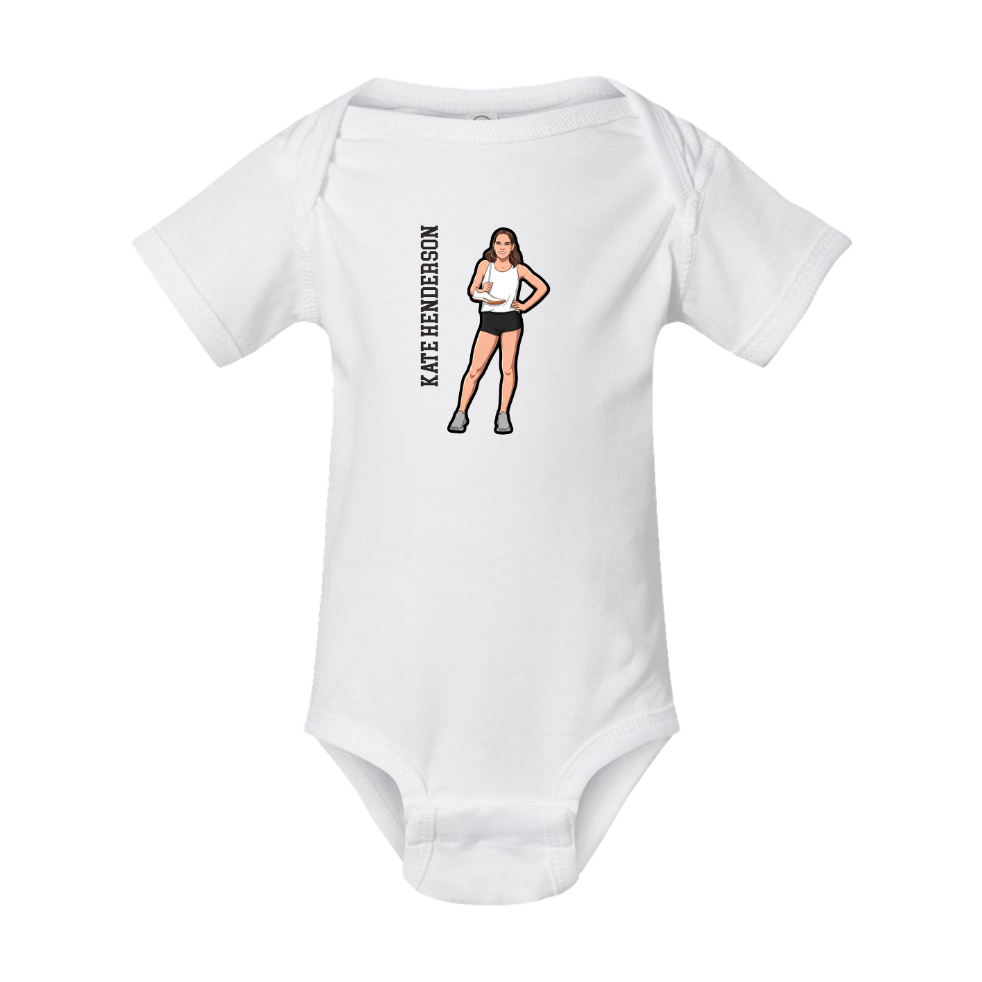 Baby Onesie — Name Vertical in White