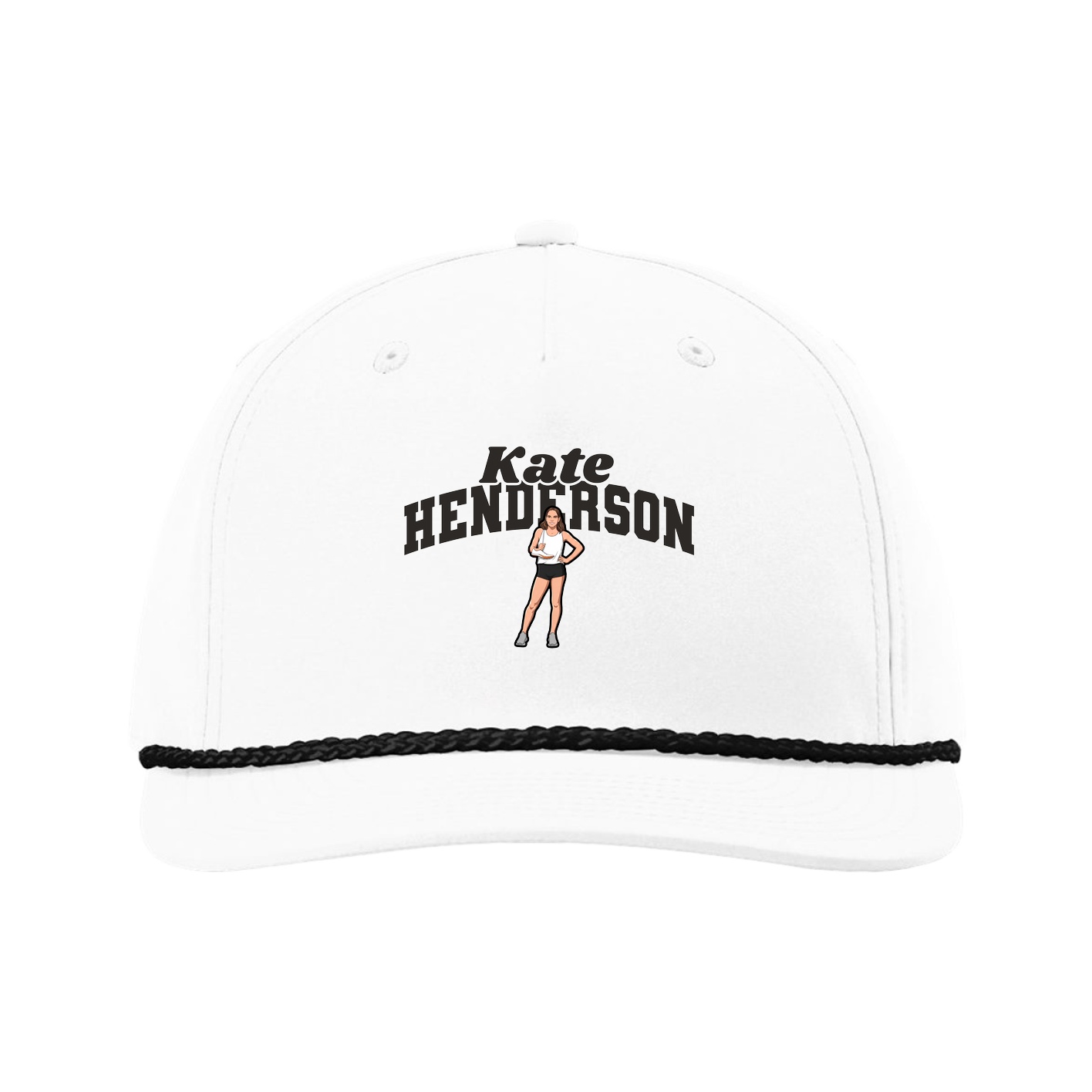 Five-Panel Classic Rope Cap — Signature Arch in White