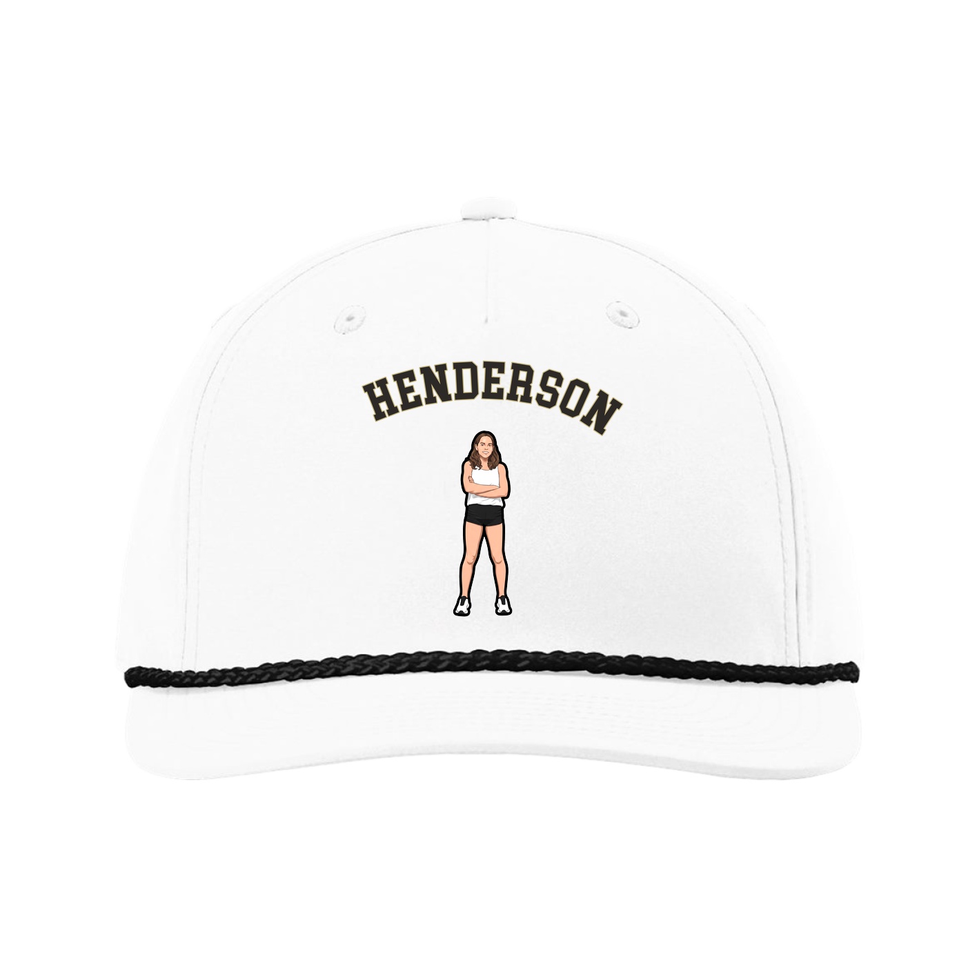Five-Panel Classic Rope Cap — Shirsey Arch in White