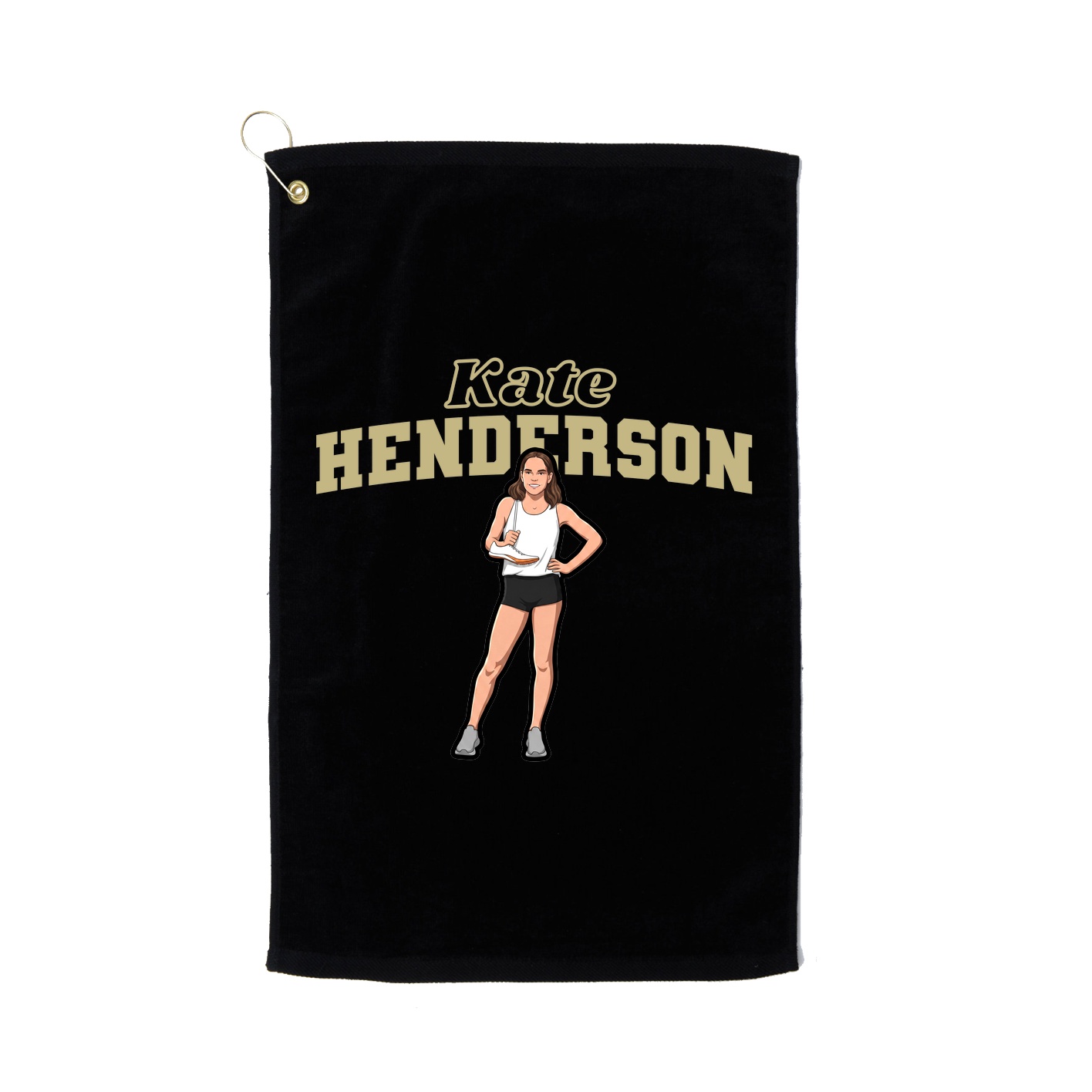Golf Towel — Name Arch in Black