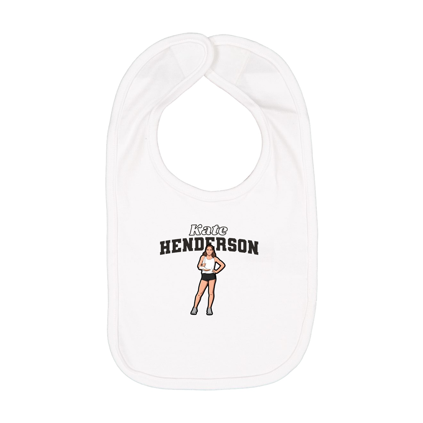 Infant Bib — Name Arch in White
