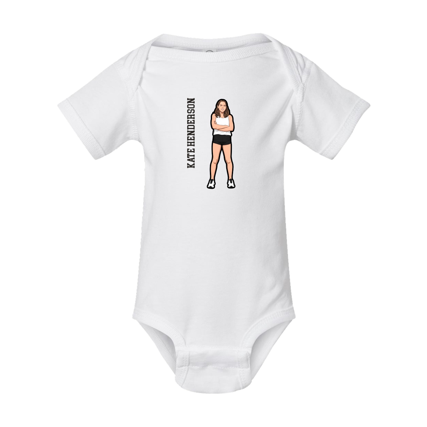 Baby Onesie — Name Vertical in White
