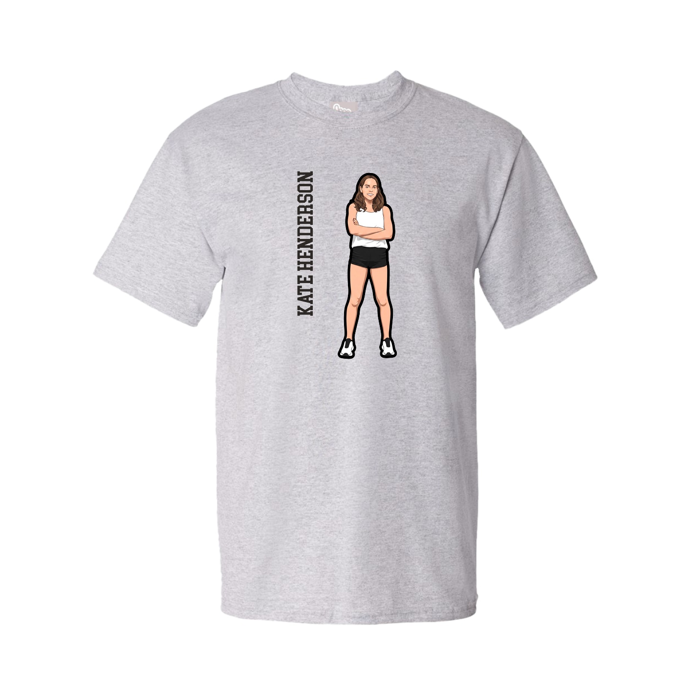 Youth Tee — Name Vertical in Grey