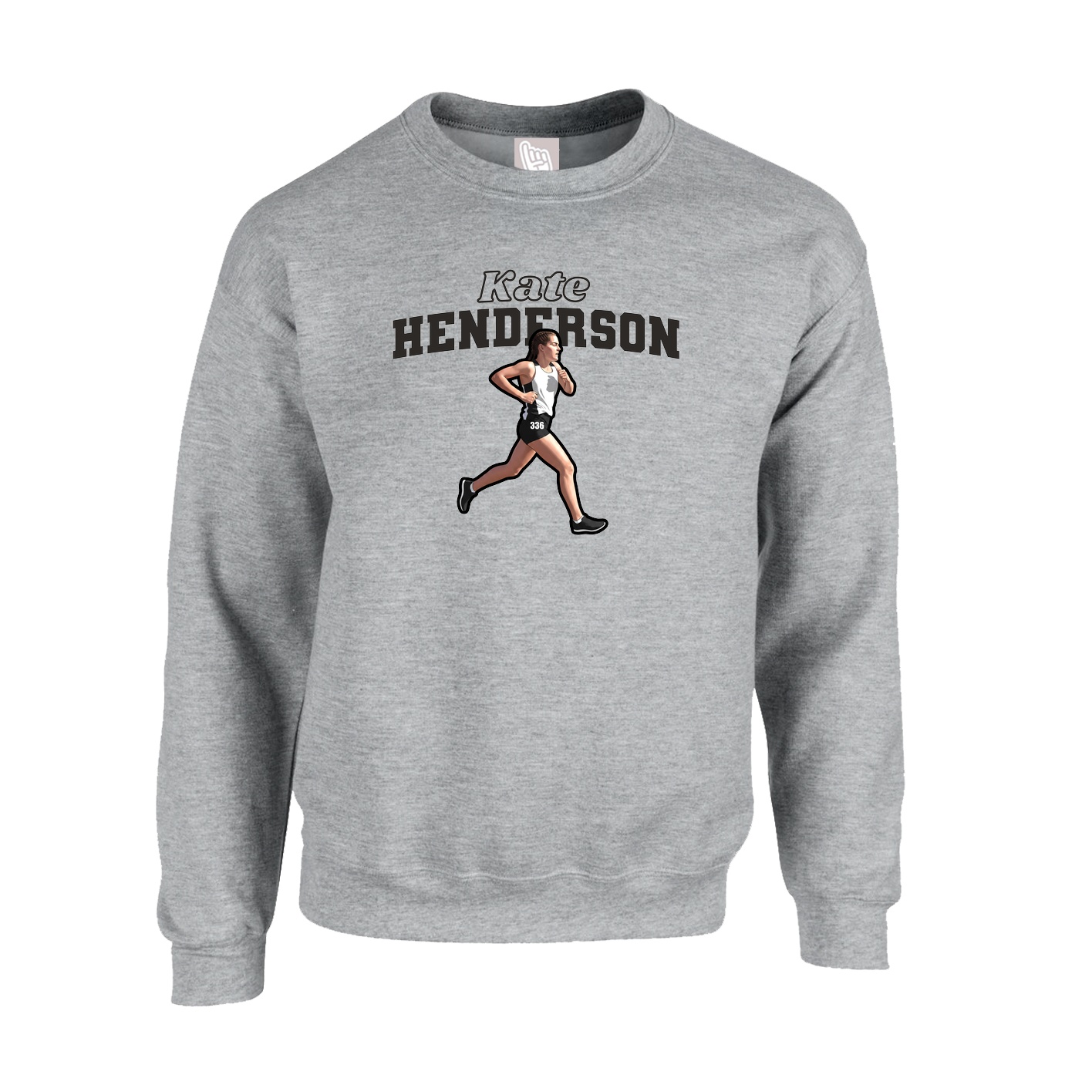 Fleece Crew — Name Arch in Grey