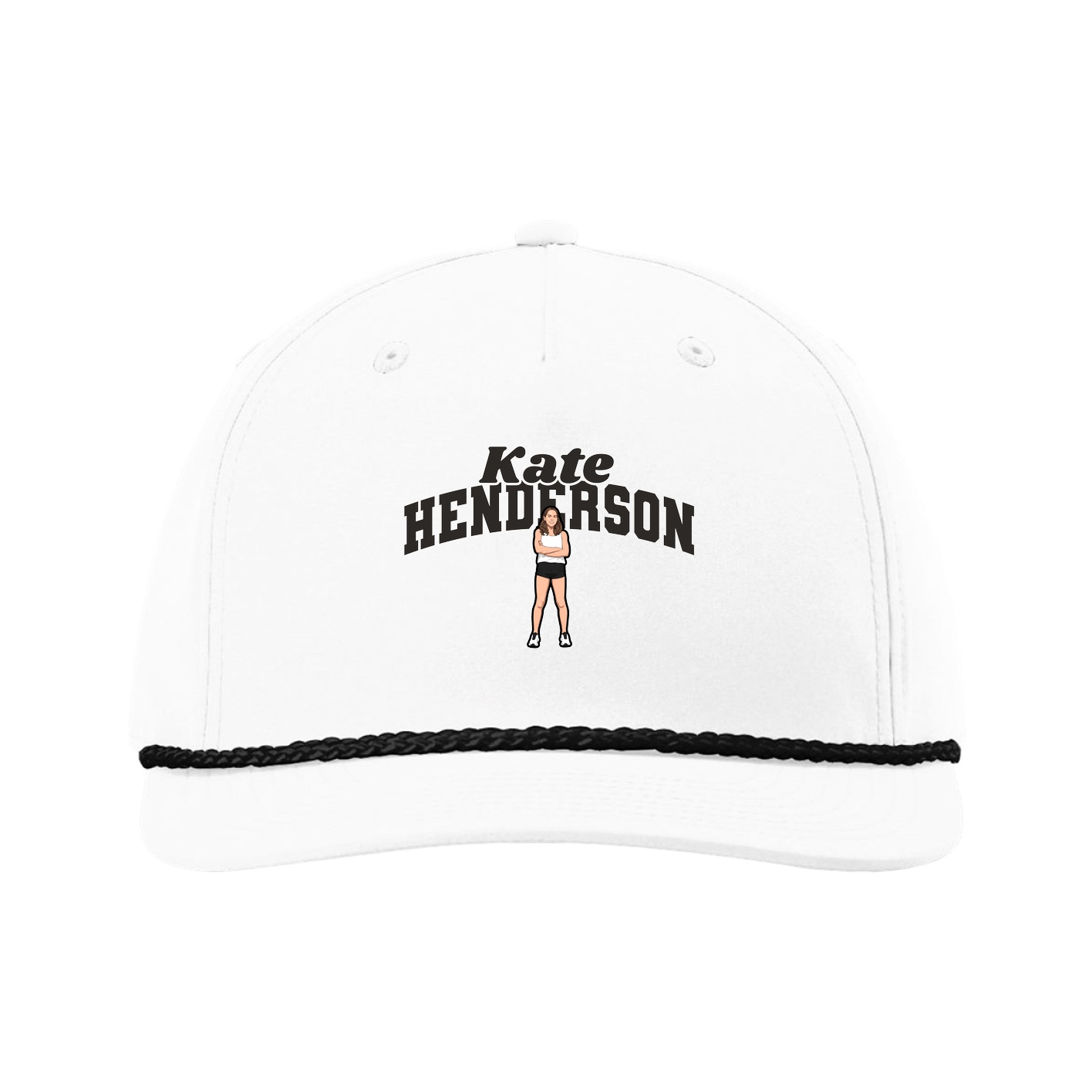 Five-Panel Classic Rope Cap — Signature Arch in White