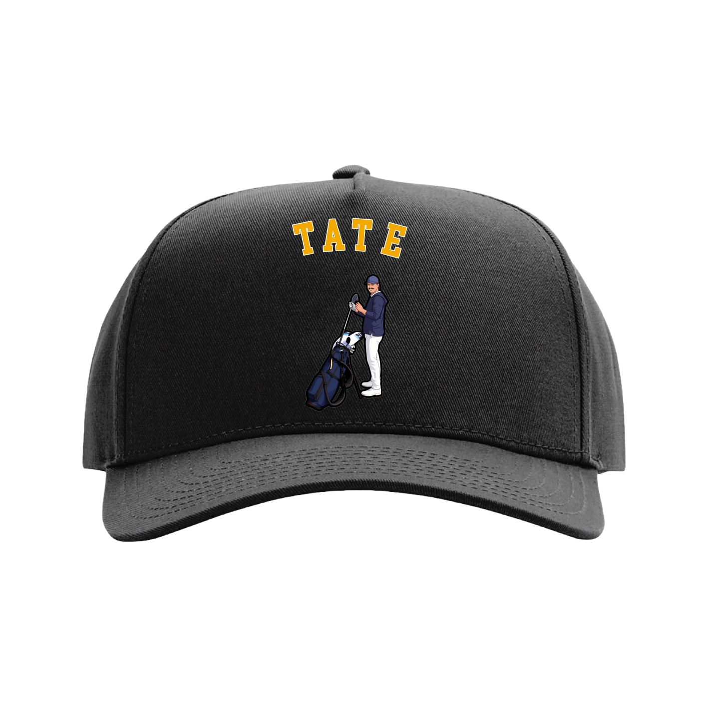 Full Fabric Five-Panel Champ Cap — Shirsey Arch in Black