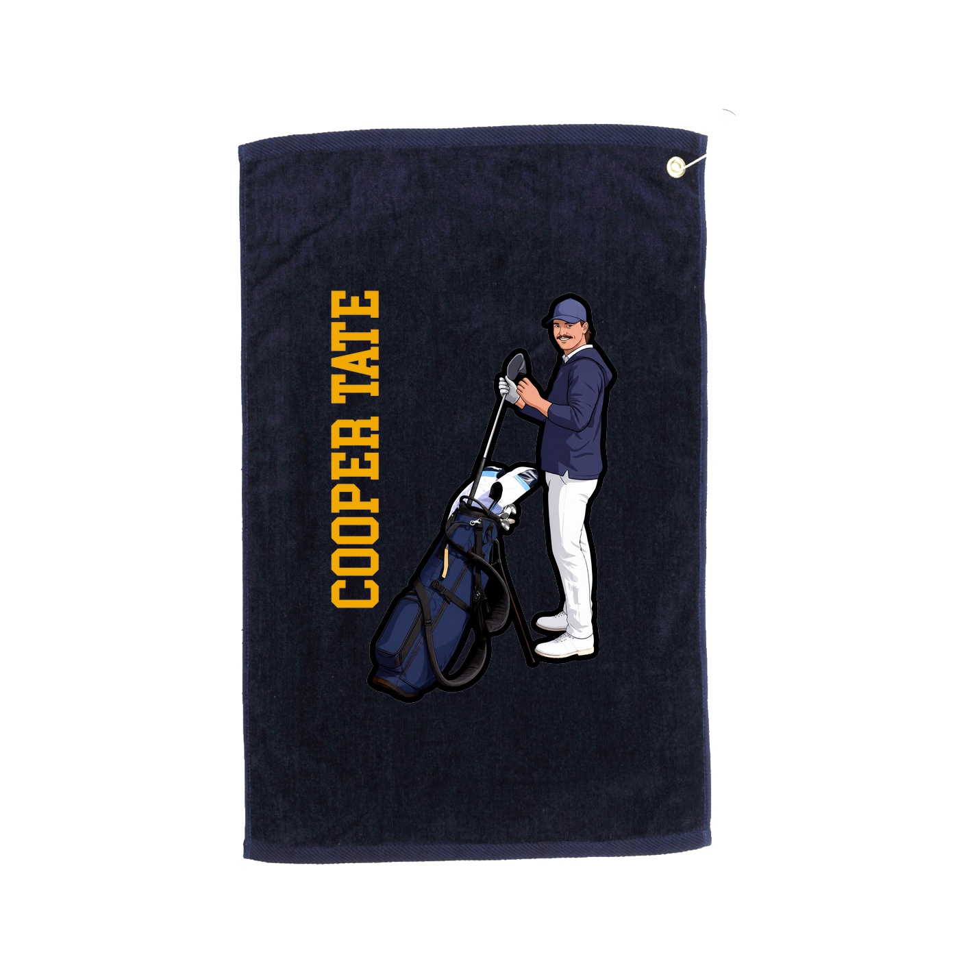 Golf Towel — Name Vertical in Navy