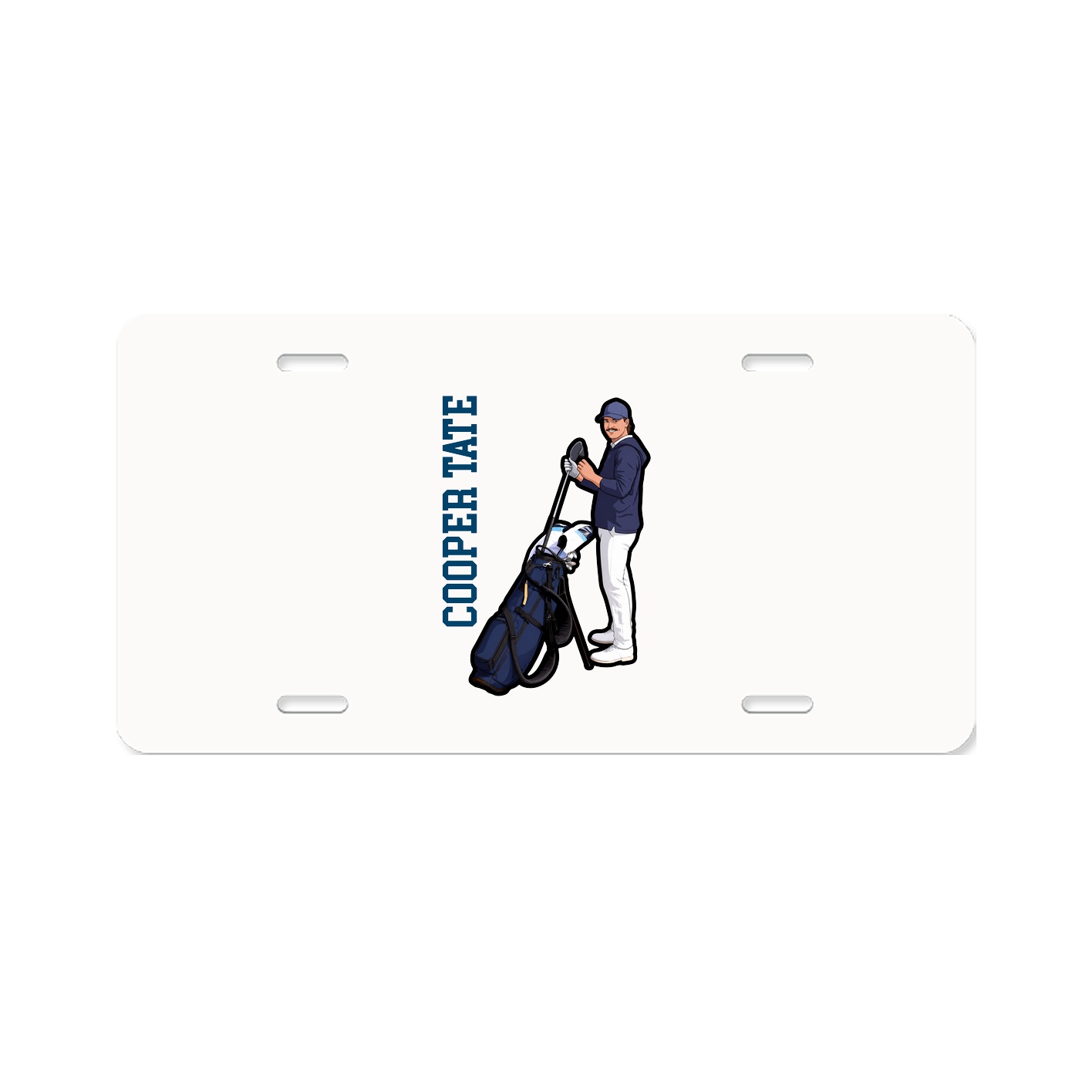 License Plate — Name Vertical in Classic