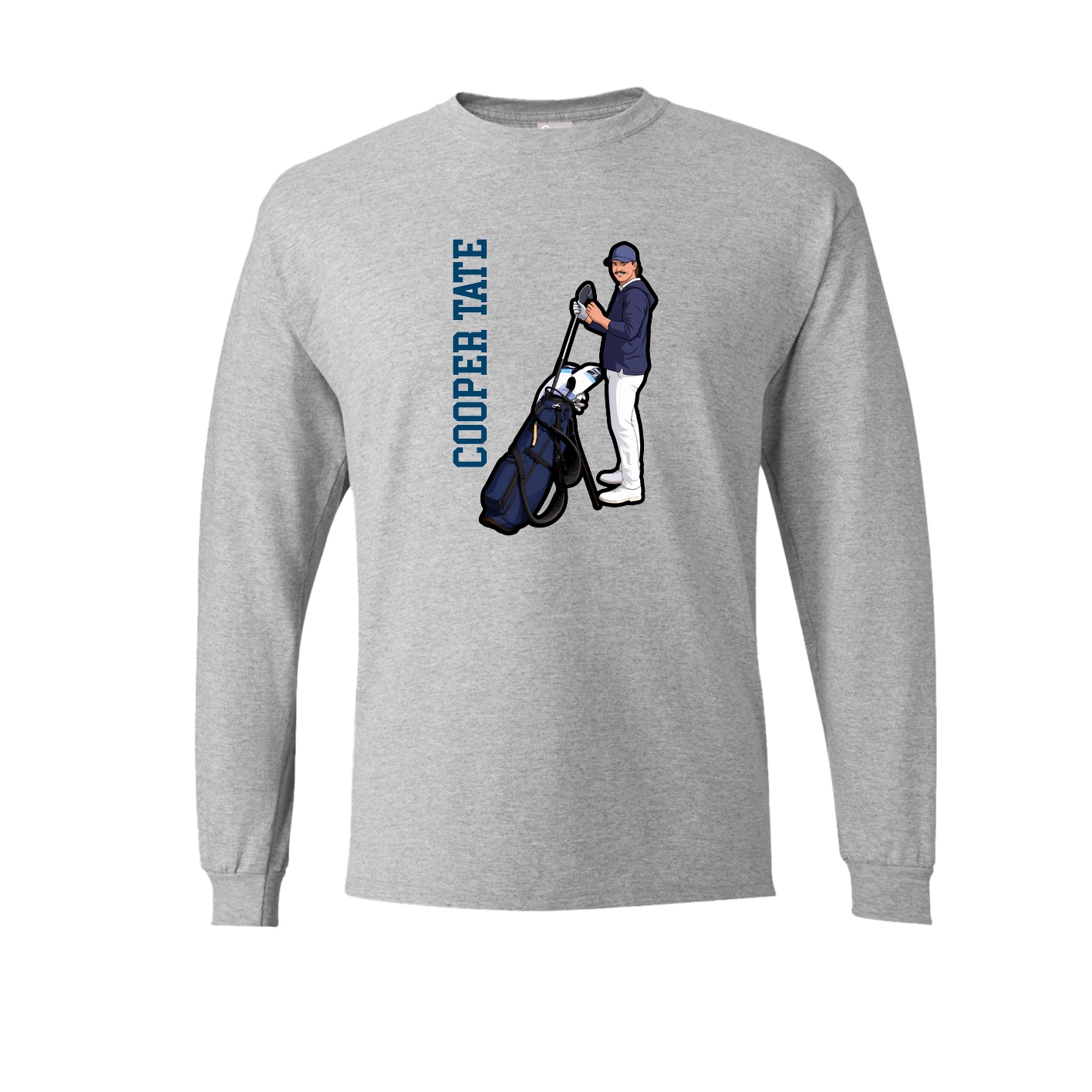 Long Sleeve Tee — Name Vertical in Grey