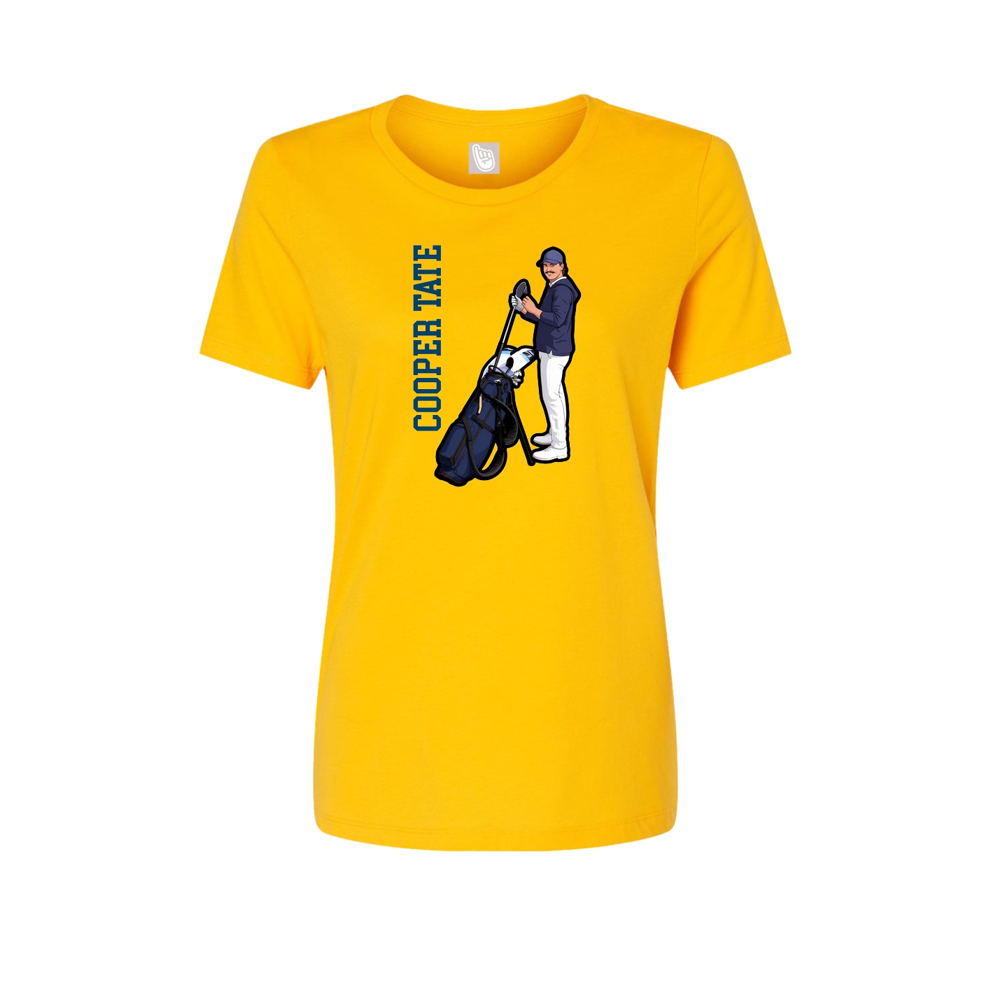 Womens Tee — Name Vertical in Gold