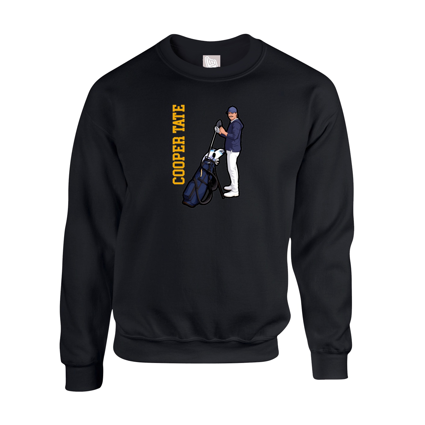 Fleece Crew — Name Vertical in Black