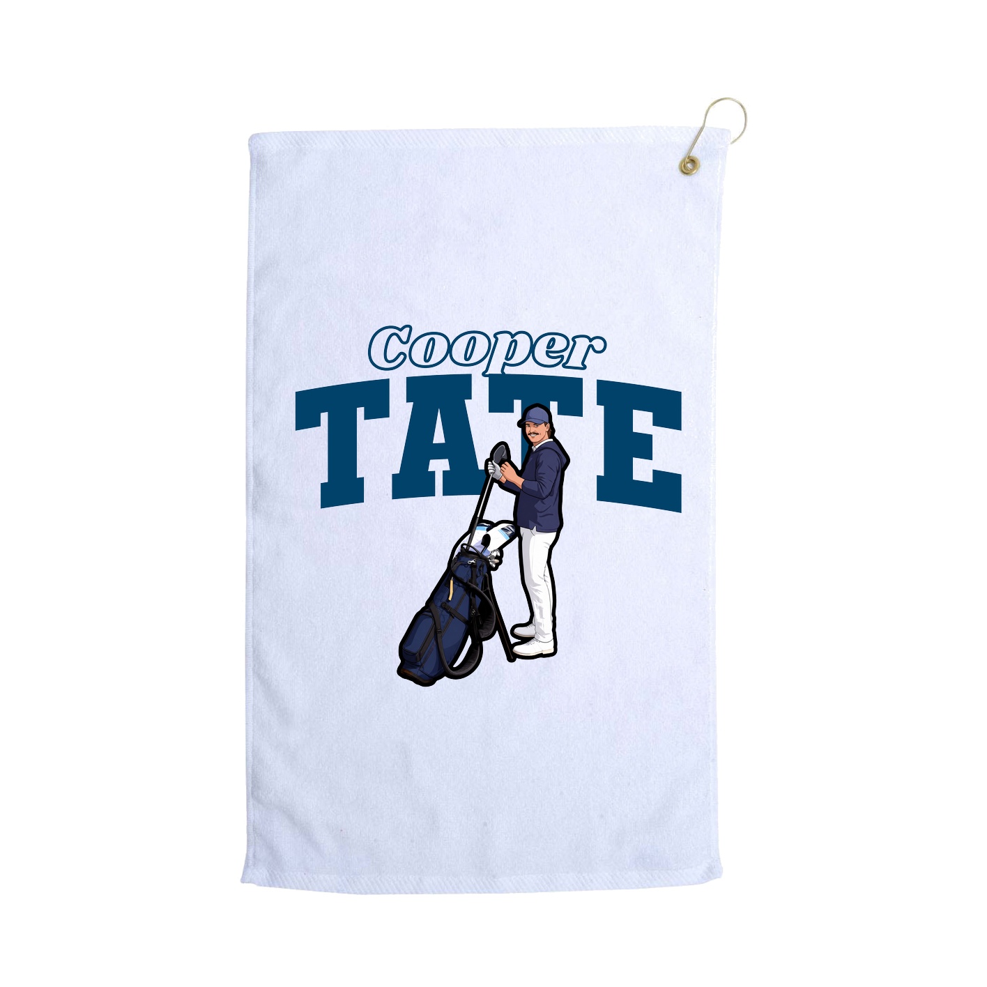 Golf Towel — Name Arch in White
