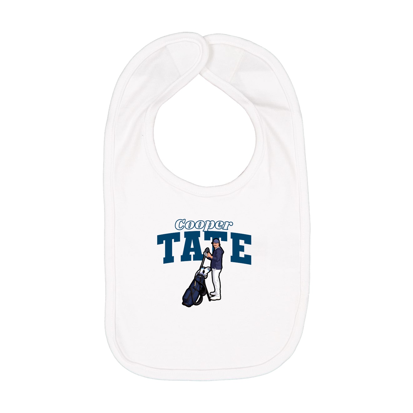 Infant Bib — Name Arch in White