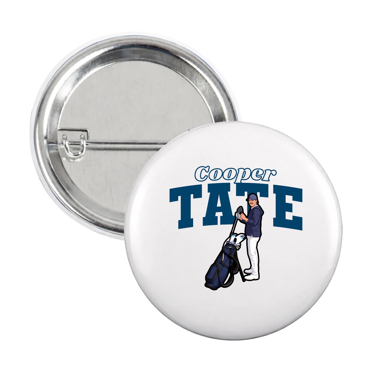 Game Day Button — Name Arch in White