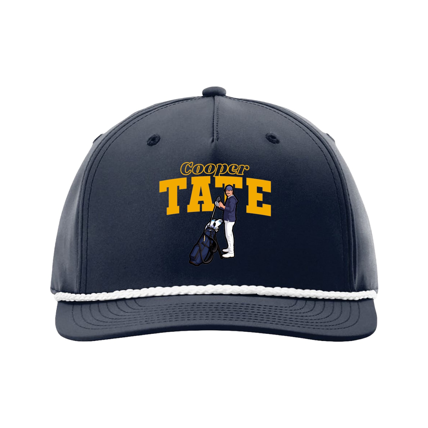 Five-Panel Classic Rope Cap — Name Arch in Navy