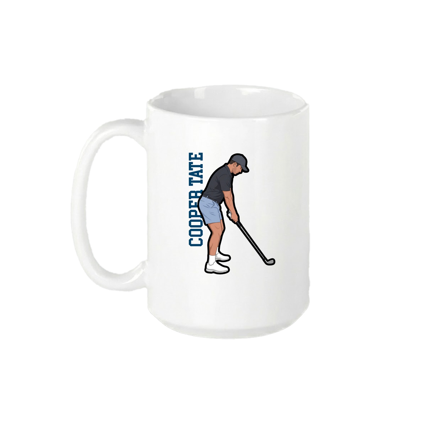 15oz Coffee Mug — Name Vertical in White