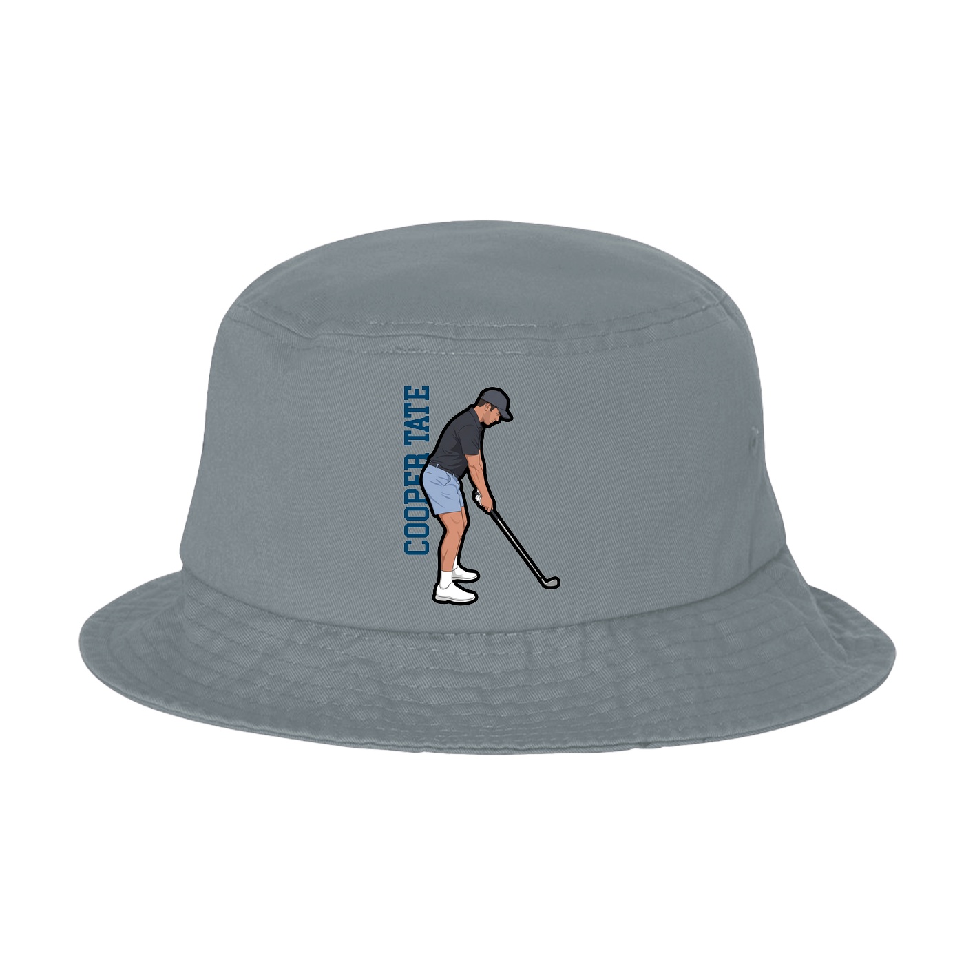 Bucket Cap — Name Vertical in Grey