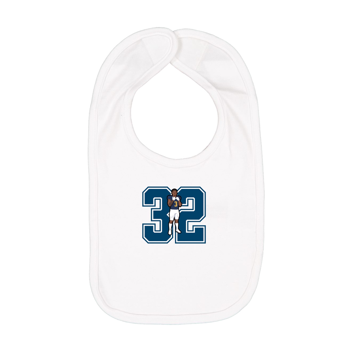 Infant Bib — Number in White