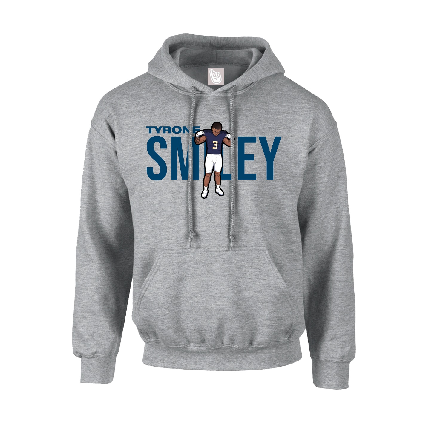 Youth Hoodie — Player Name in Grey