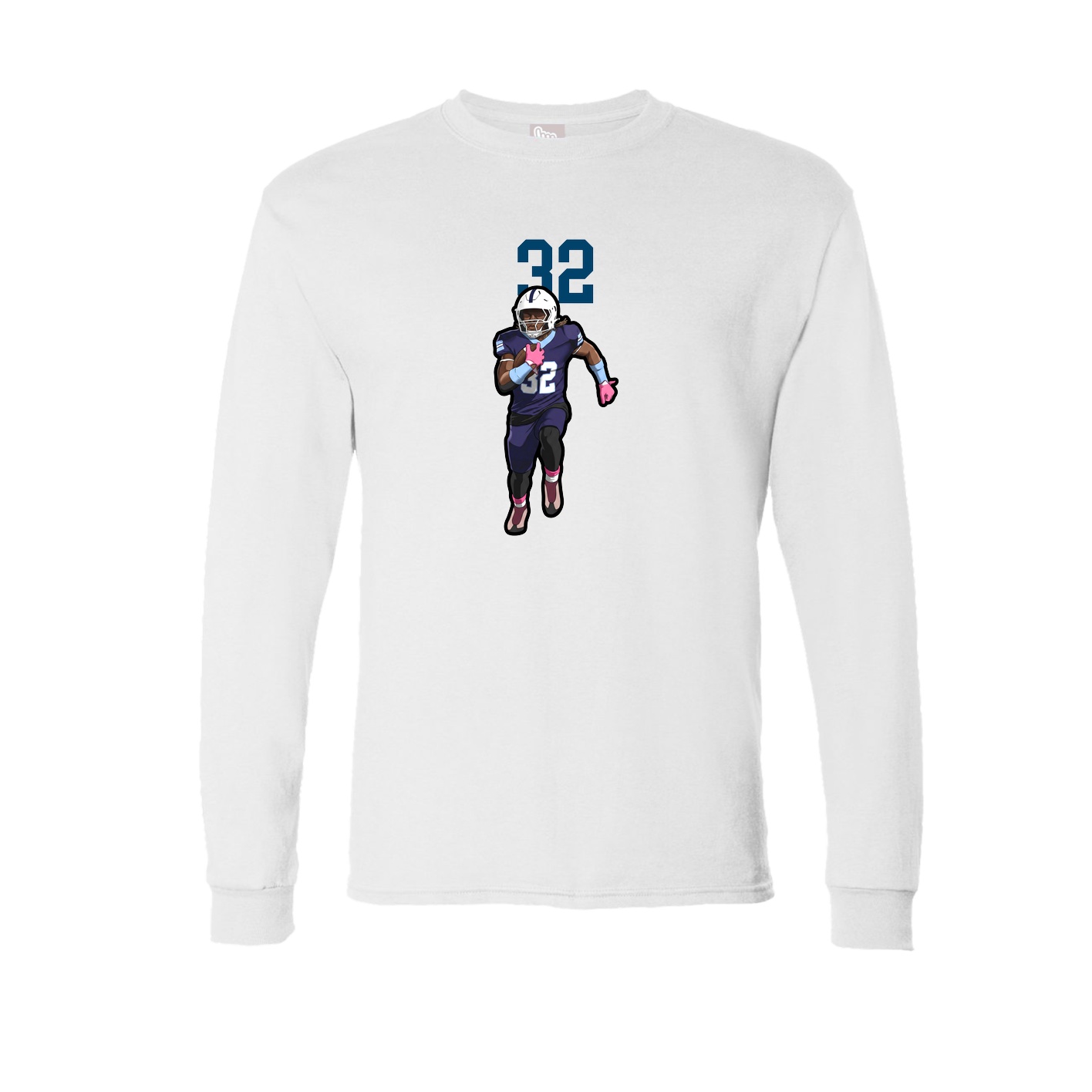 Long Sleeve Tee — Number Top in White