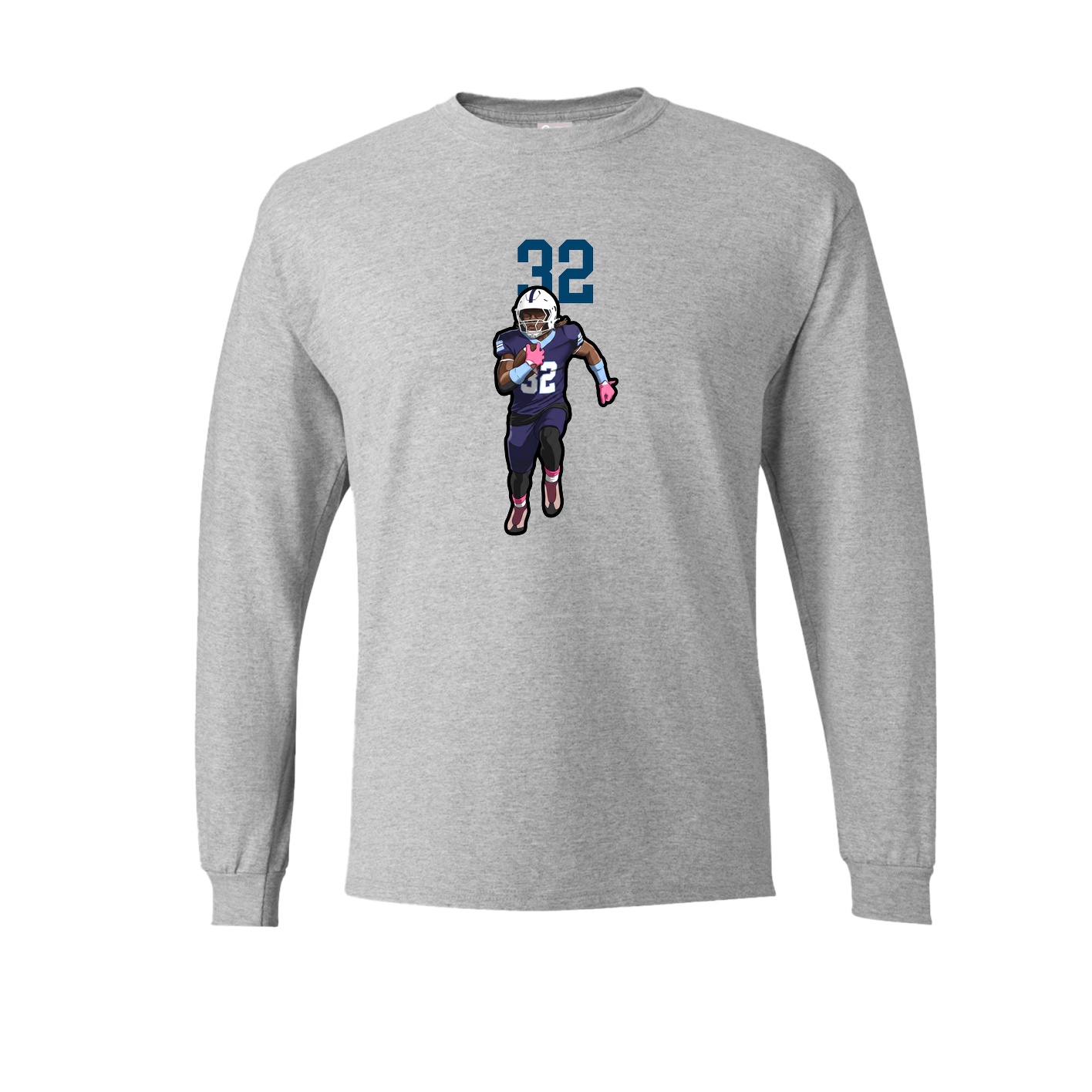 Long Sleeve Tee — Number Top in Grey