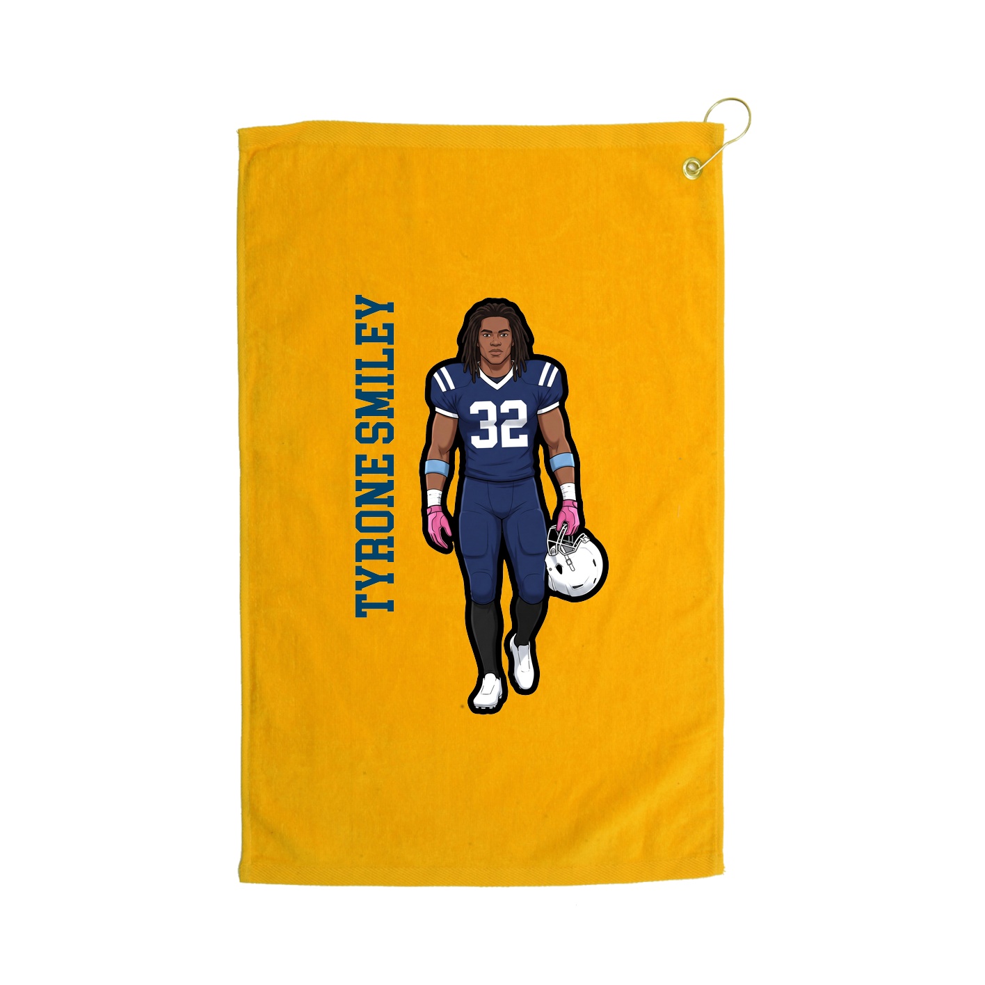 Golf Towel — Name Vertical in Gold